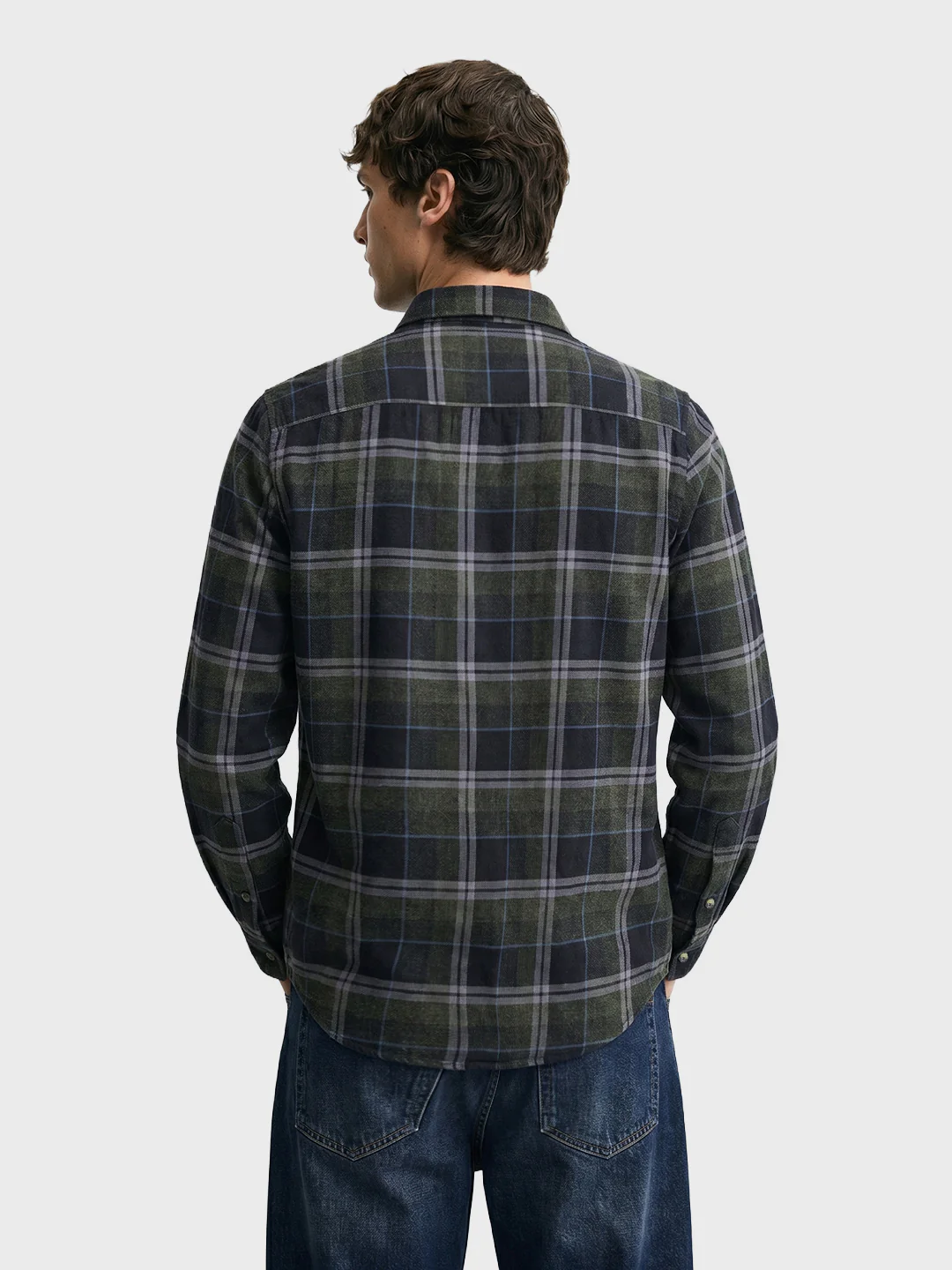 Men's Green Slim Fit Checkered Casual Shirt - Image 5