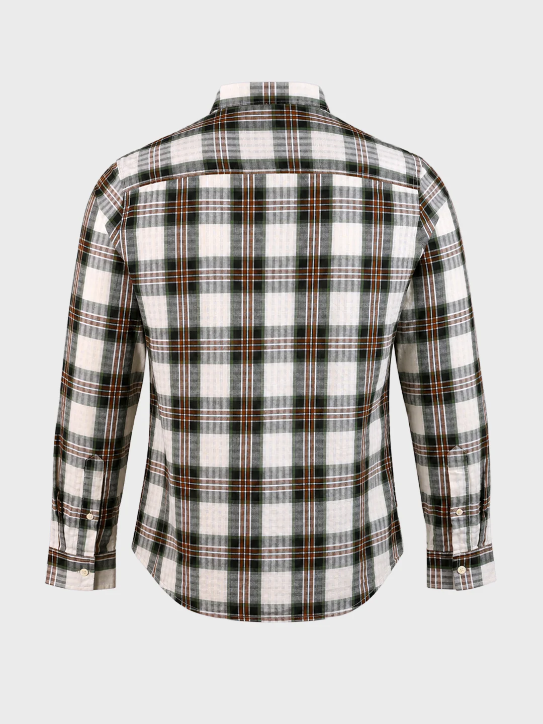 Men's Green Slim Fit Checkered Casual Shirt - Image 7