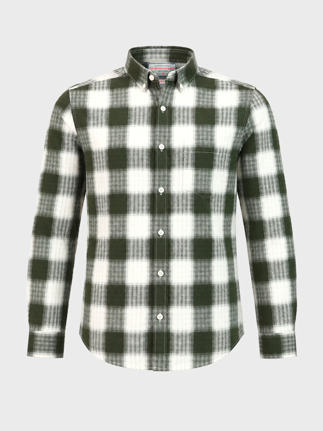 Men's Green Slim Fit Checkered Casual Shirt - Image 6