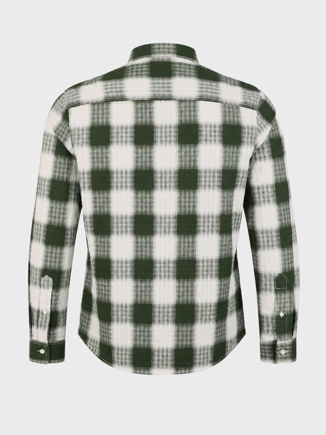 Men's Green Slim Fit Checkered Casual Shirt - Image 7