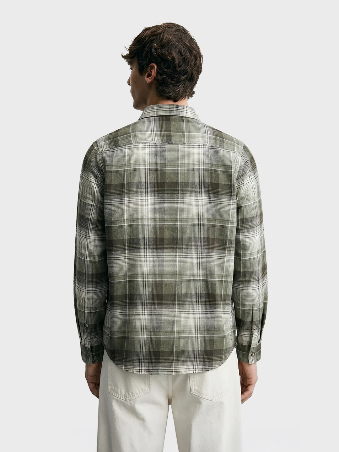 Men's Green Slim Fit Checkered Casual Shirt - Image 5