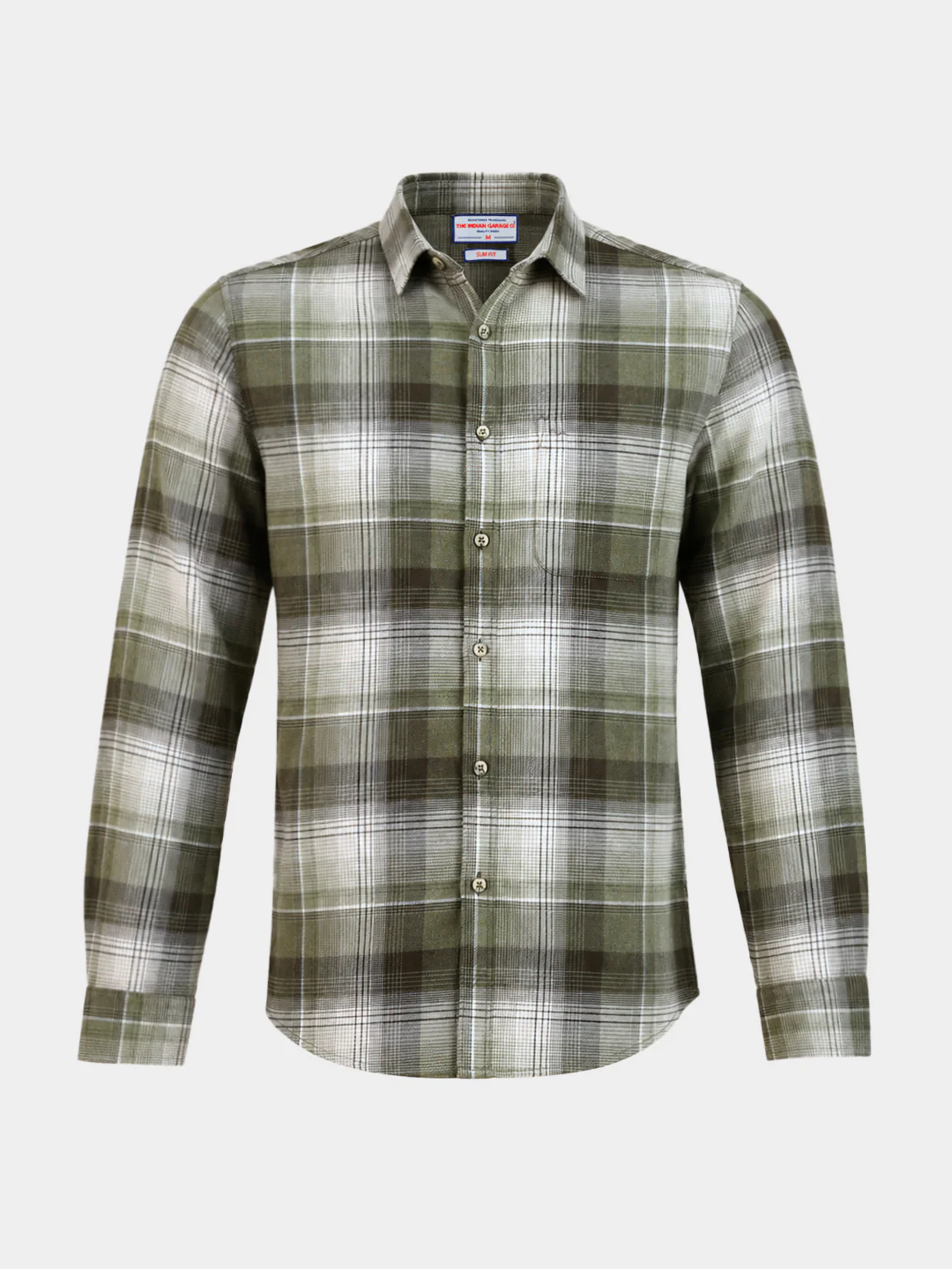 Men's Green Slim Fit Checkered Casual Shirt - Image 6