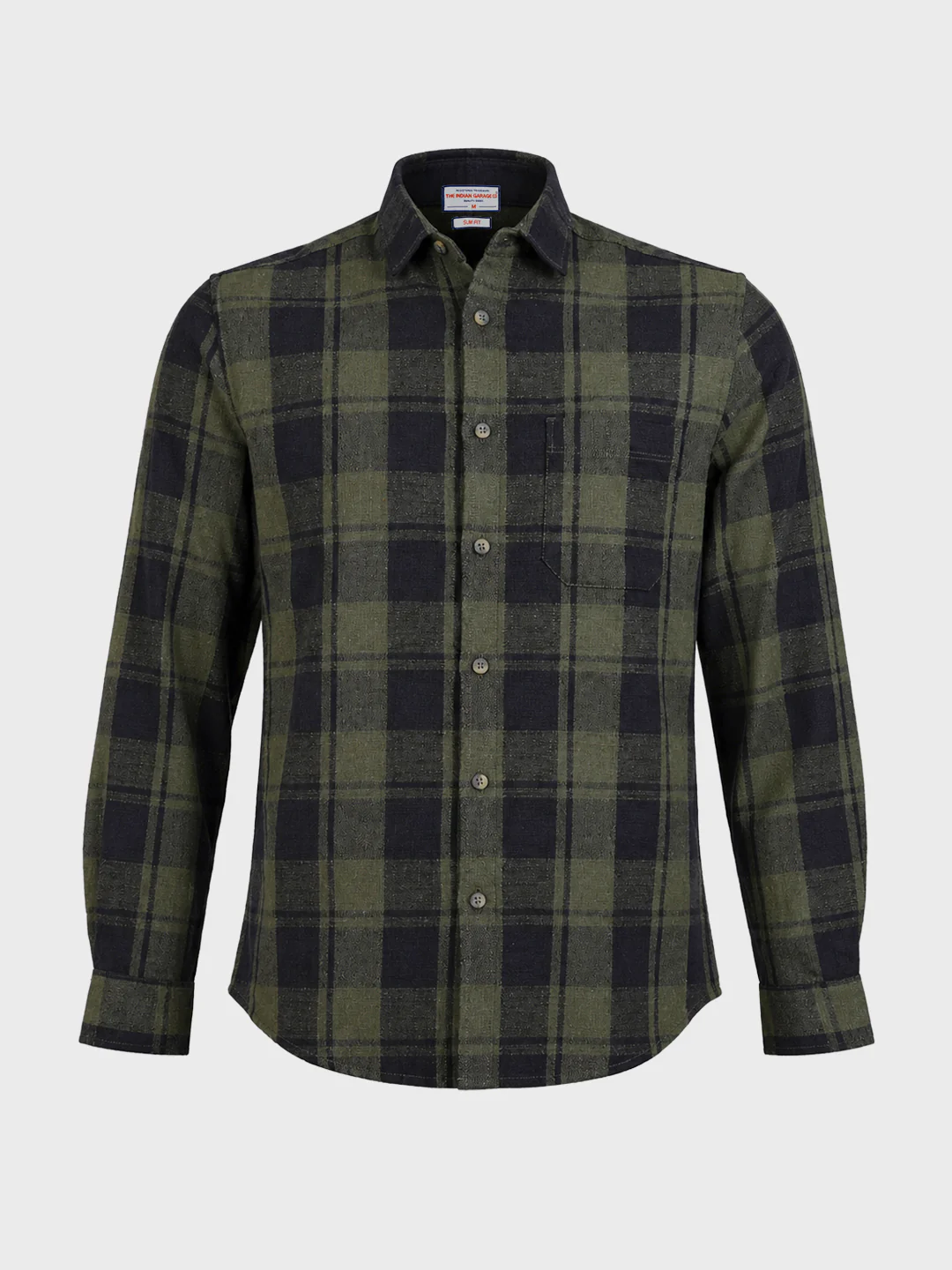 Men's Green Slim Fit Checkered Casual Shirt - Image 6