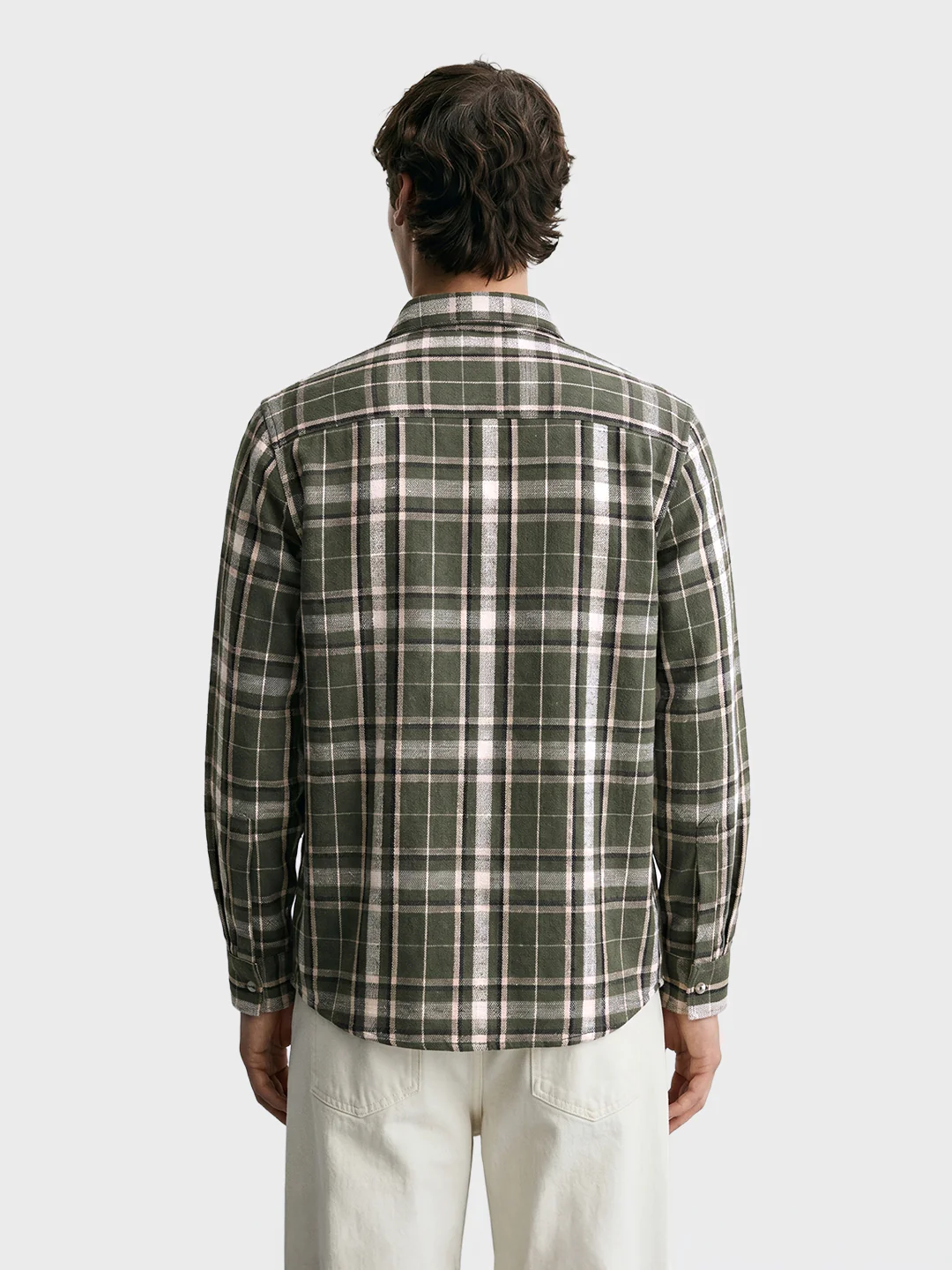 Men's Green Slim Fit Checkered Casual Shirt - Image 5