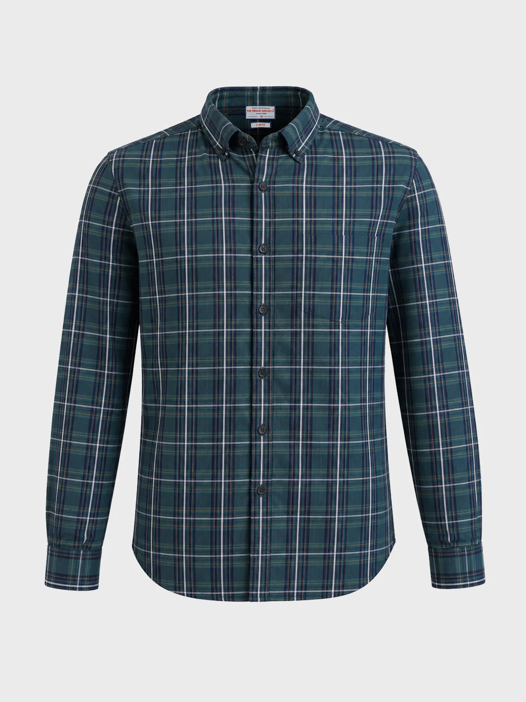 Men's Green Slim Fit Checkered Casual Shirt - Image 6