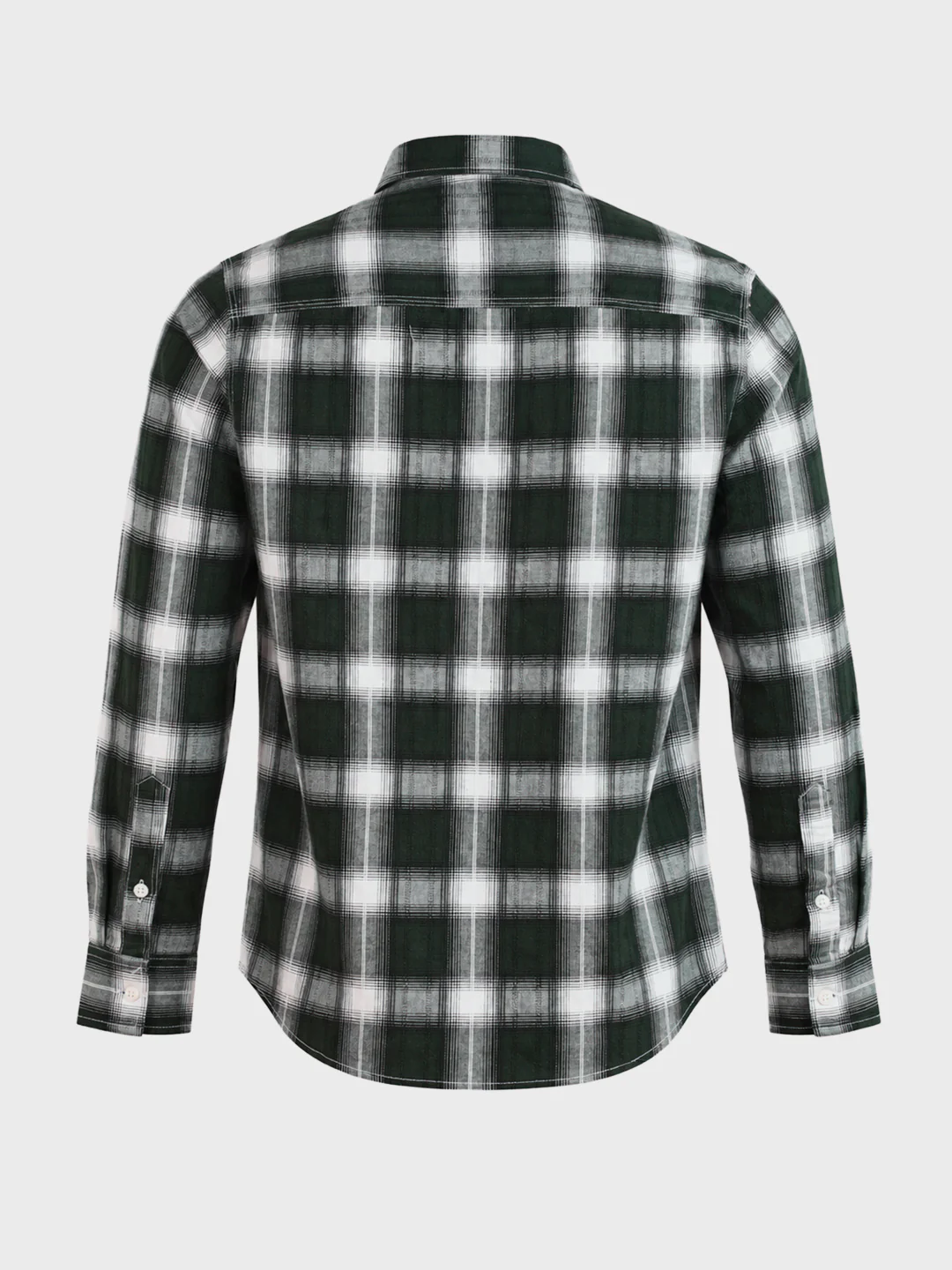 Men's Green Slim Fit Checkered Casual Shirt - Image 7