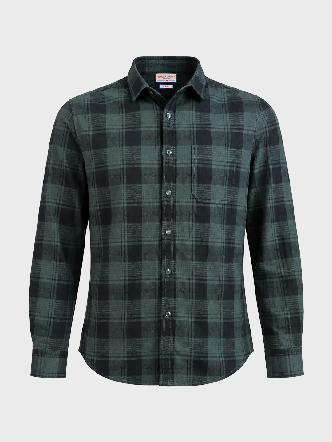 Men's Green Slim Fit Checkered Casual Shirt - Image 6