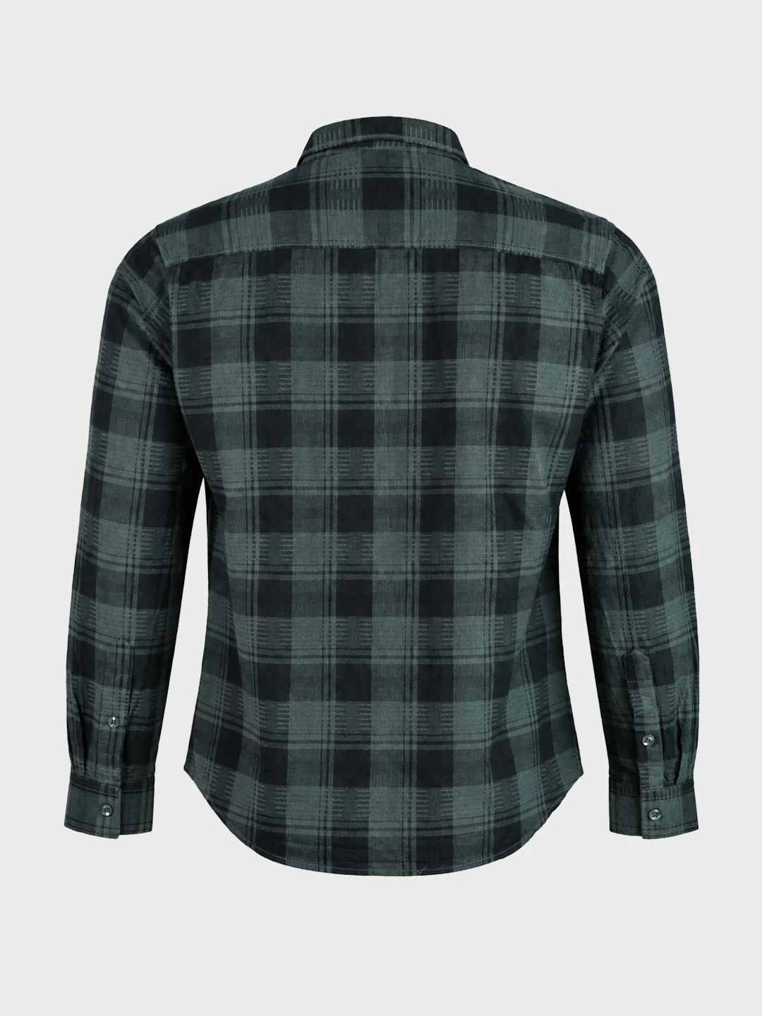Men's Green Slim Fit Checkered Casual Shirt - Image 7