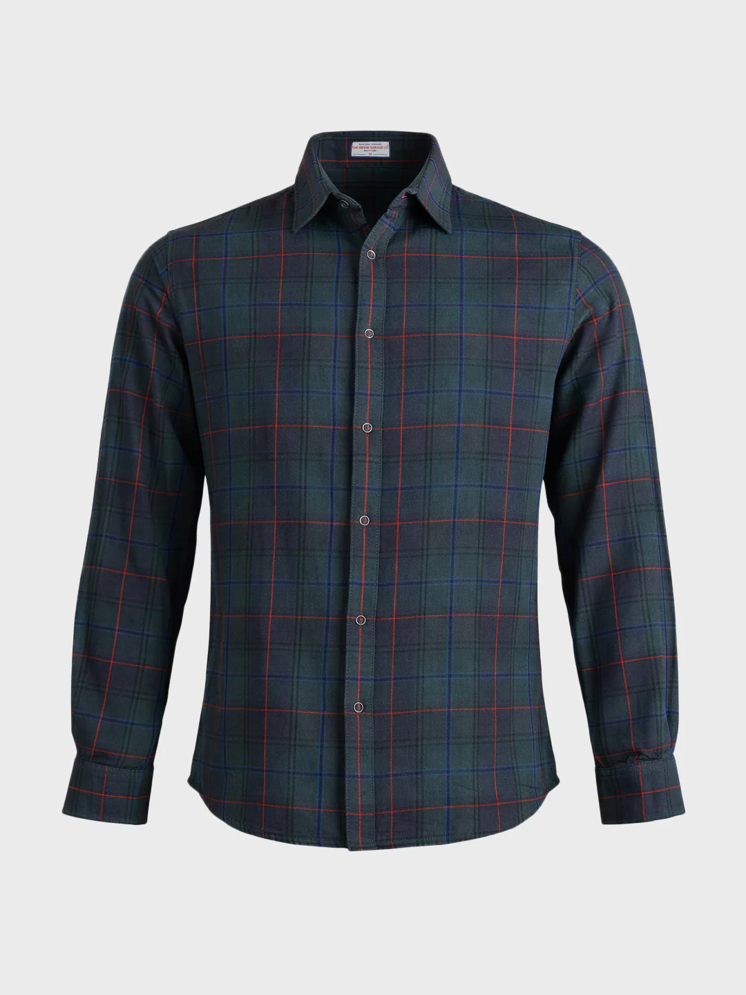 Men's Green Slim Fit Checkered Casual Shirt - Image 6