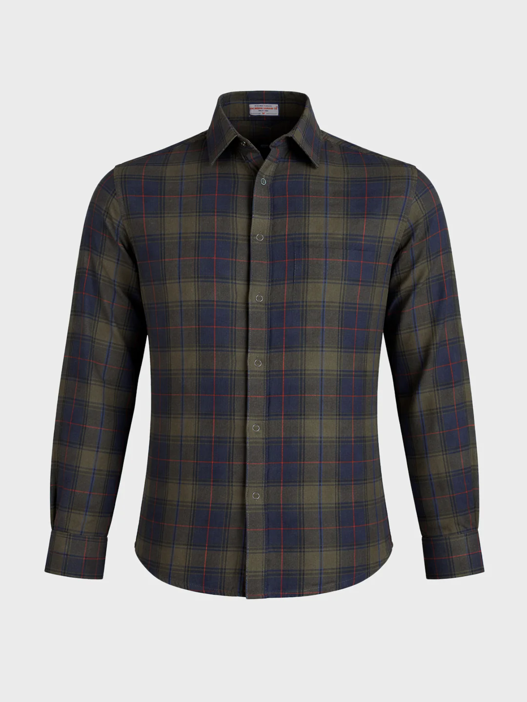 Men's Green Slim Fit Checkered Casual Shirt - Image 6