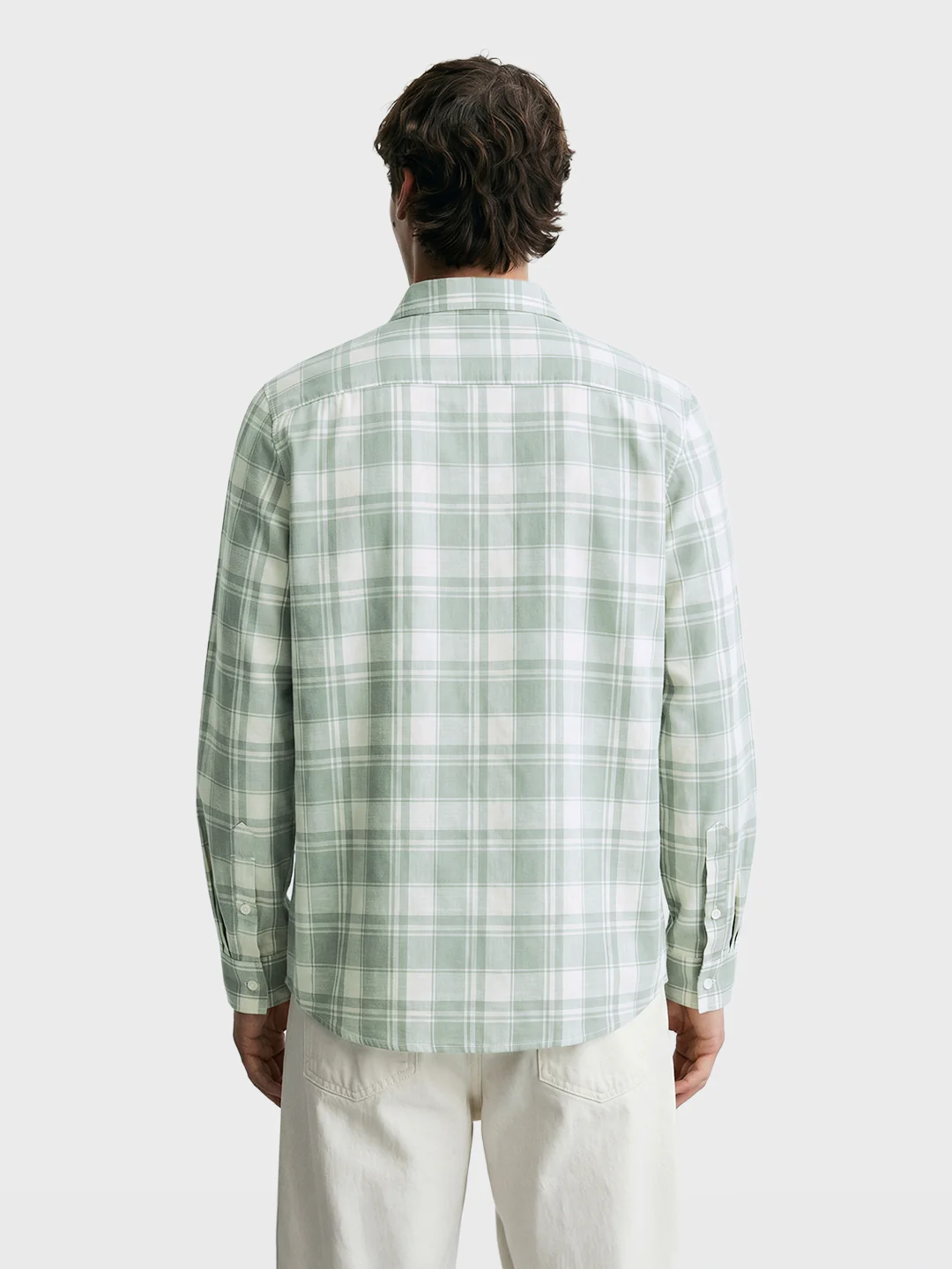 Men's Green Slim Fit Checkered Casual Shirt - Image 5