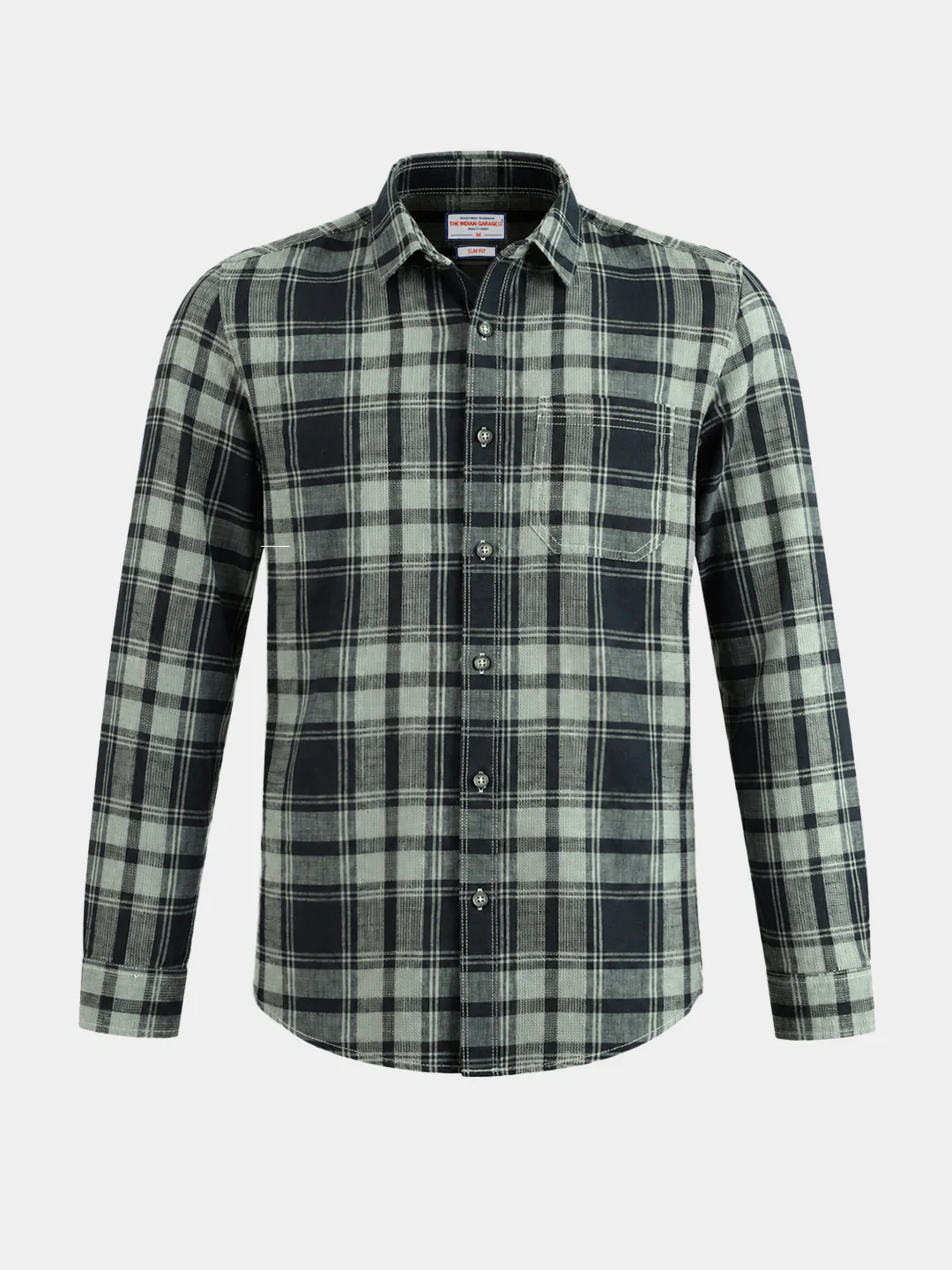 Men's Green Slim Fit Checkered Casual Shirts - Image 6