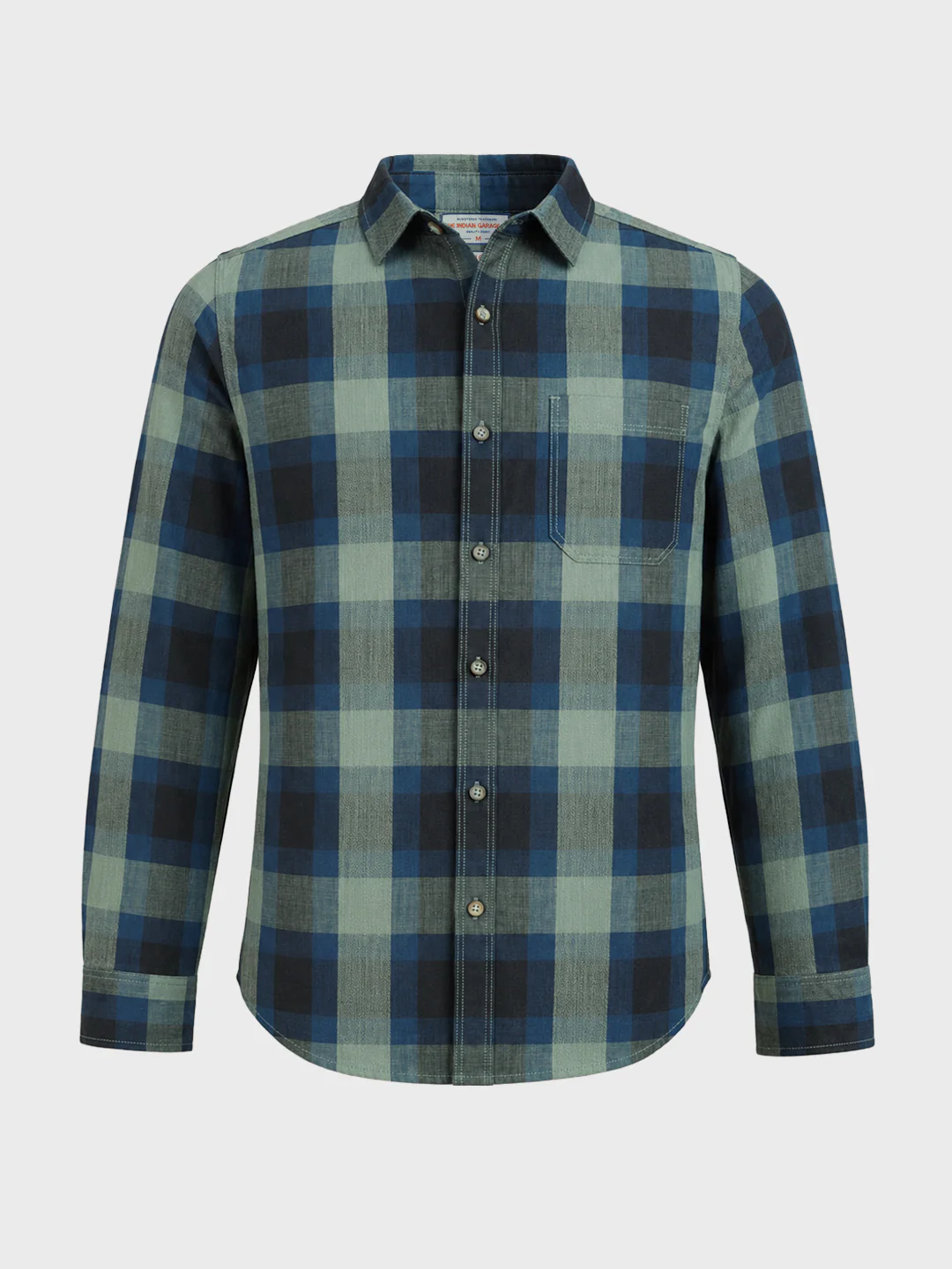Men's Green Slim Fit Checkered Casual Shirts - Image 6