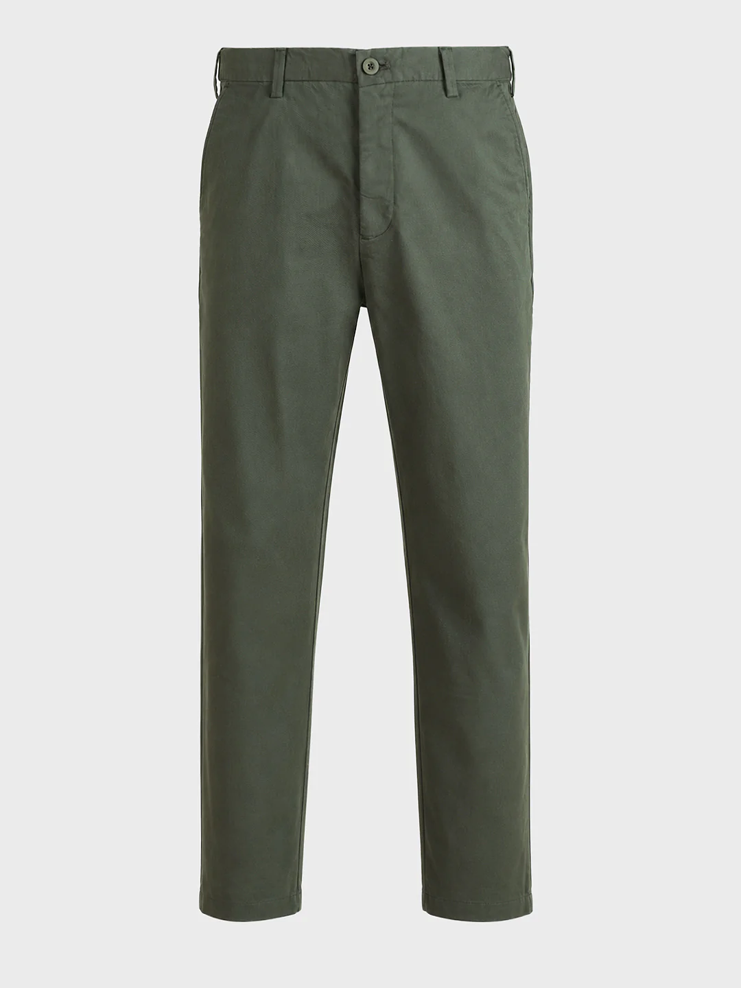 Men's Green Slim Fit Solid Casual Chinos - Image 7