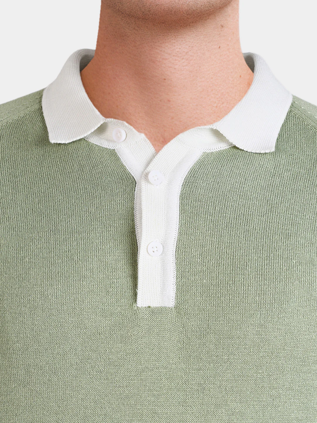 Men's Green Slim Fit Solid Casual Polos T-Shirt - Image 3