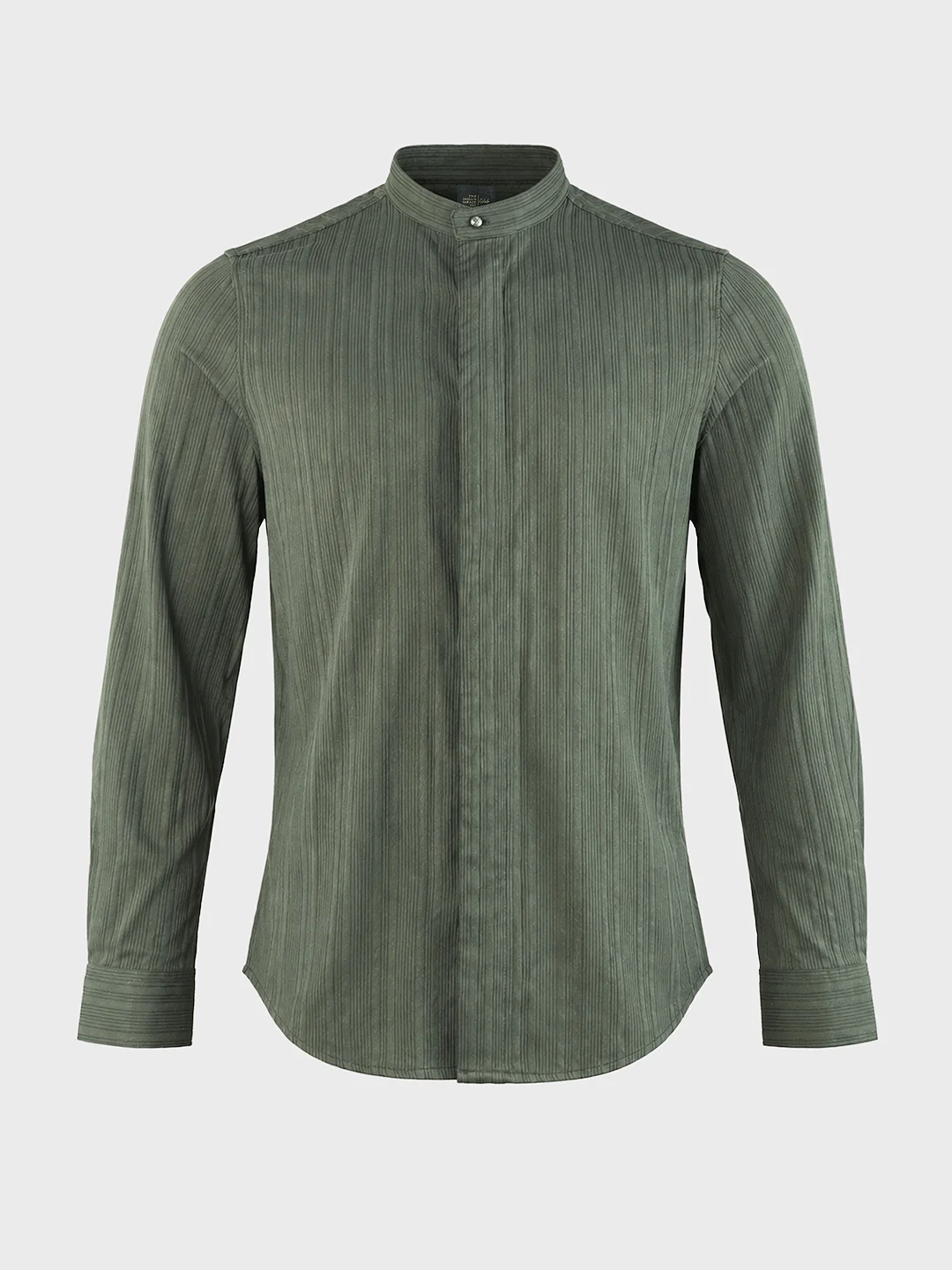 Men's Green Slim Fit Solid Casual Shirt - Image 6