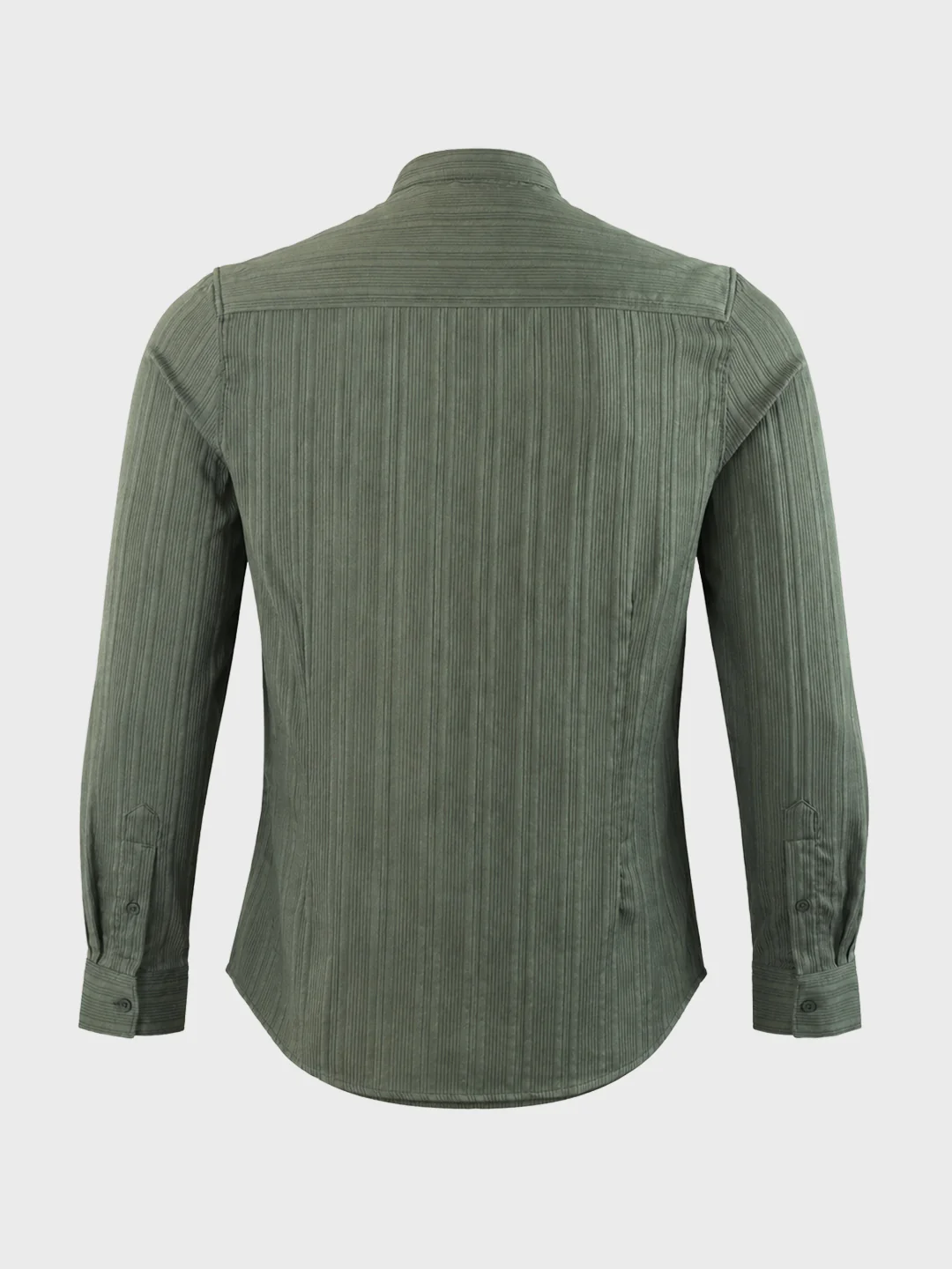 Men's Green Slim Fit Solid Casual Shirt - Image 7