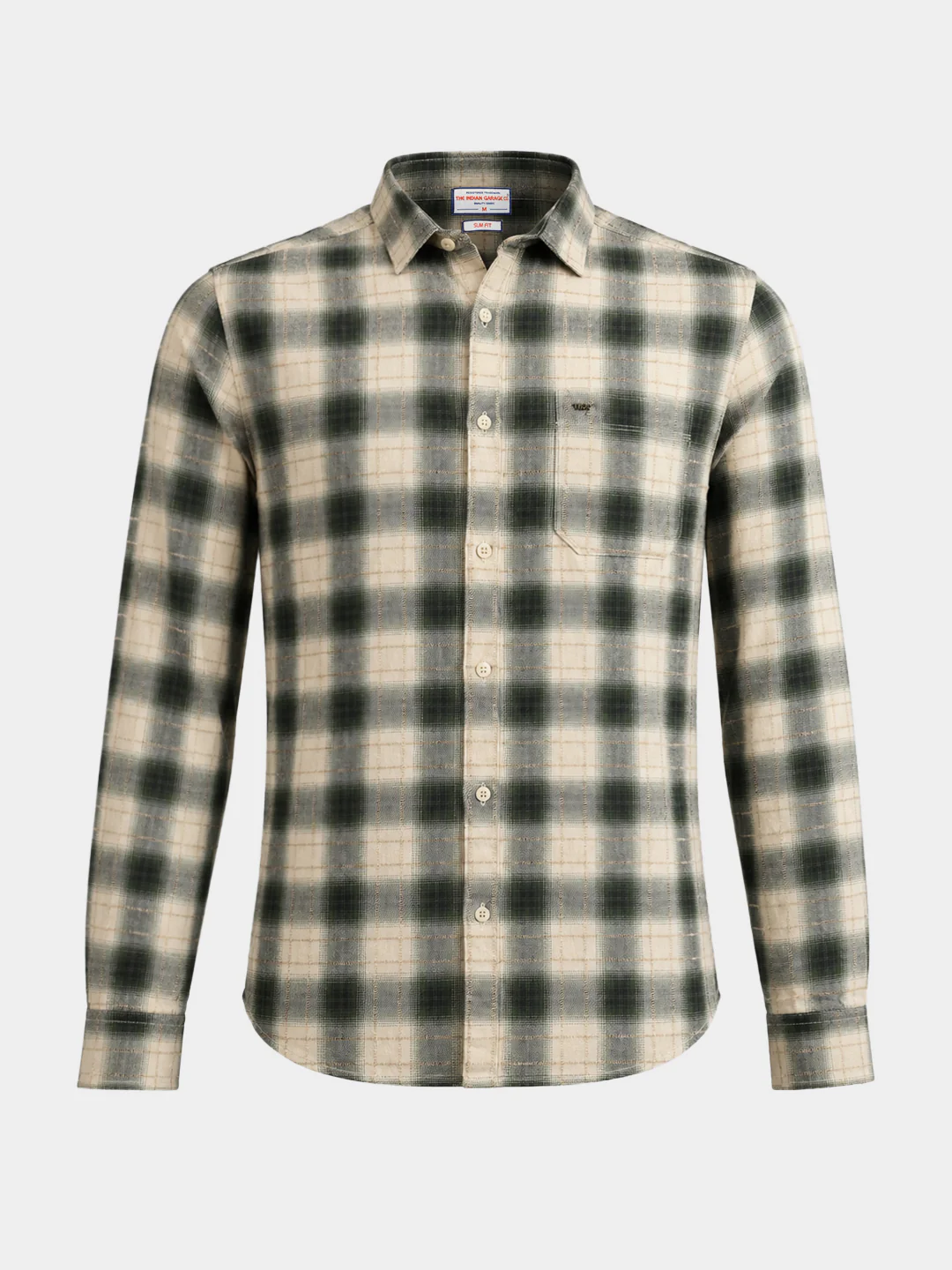 Men's Green Slim Fit Checkered Casual Shirt - Image 6