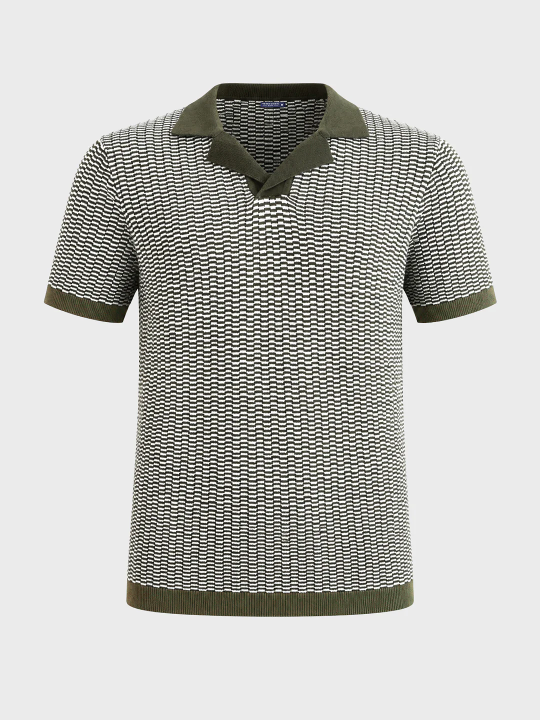 Men's Green Slim Fit Solid Flat Knit Polos T-Shirts - Image 6
