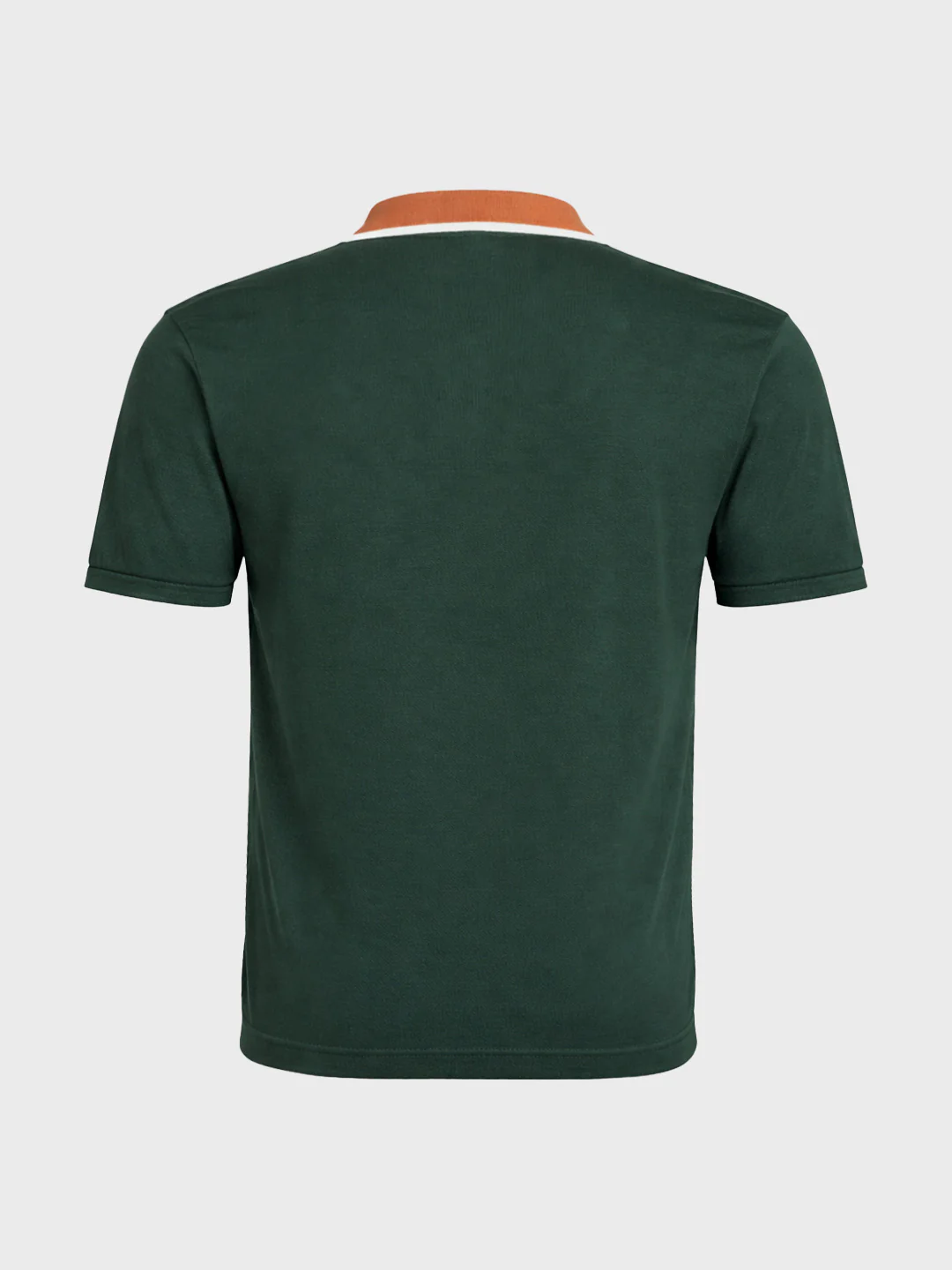 Men's Green Slim Fit Textured Flat Knit Polo T-Shirt - Image 6