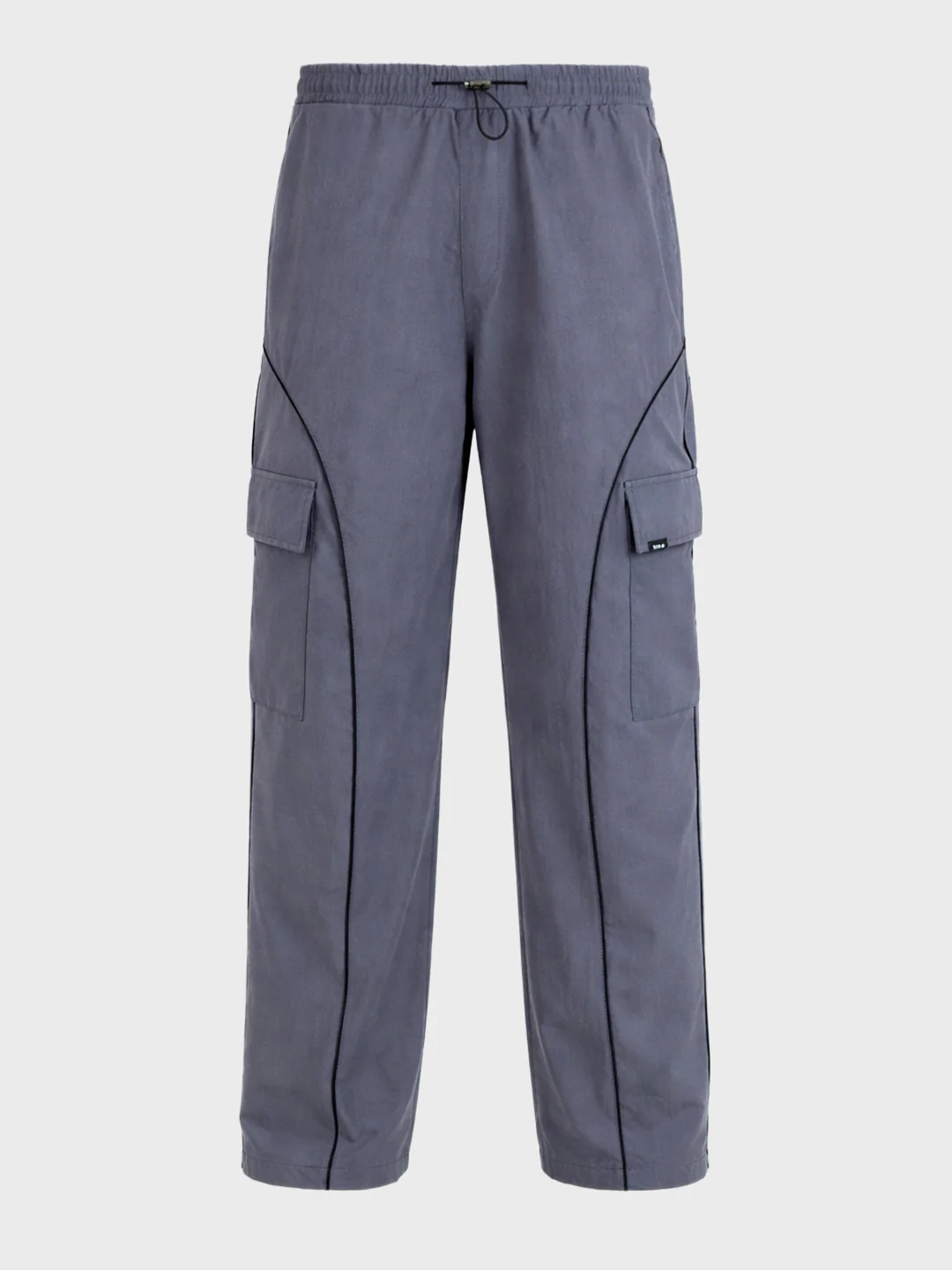 Men's Grey Baggy Fit Solid Utility Cargo - Image 6