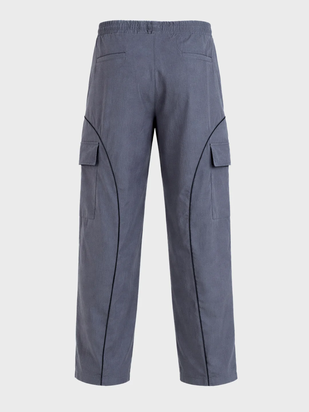 Men's Grey Baggy Fit Solid Utility Cargo - Image 7
