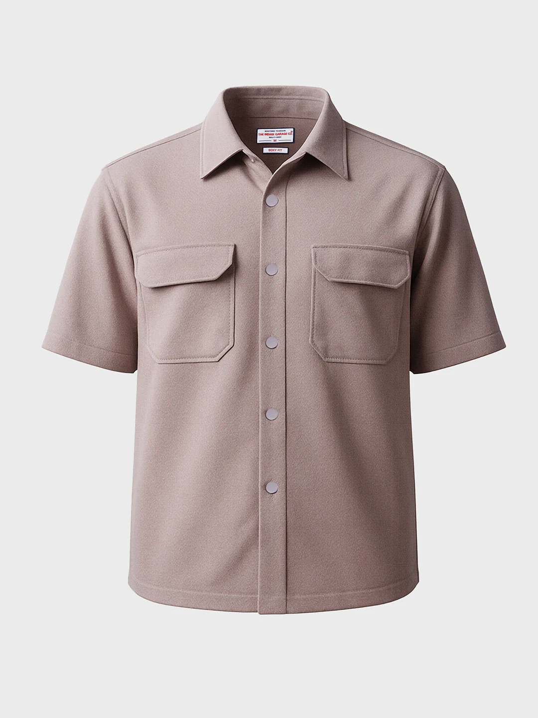 Men's Grey Boxy Fit Textured Resort Wear Shirt - Image 4