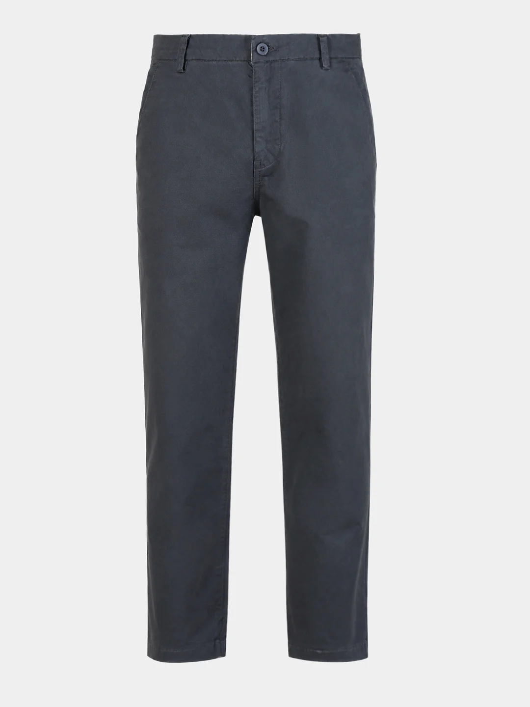 Men's Grey Regular Fit Solid Casual Chinos - Image 7