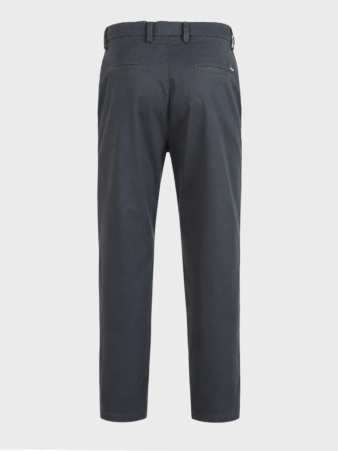 Men's Grey Regular Fit Solid Casual Chinos - Image 8