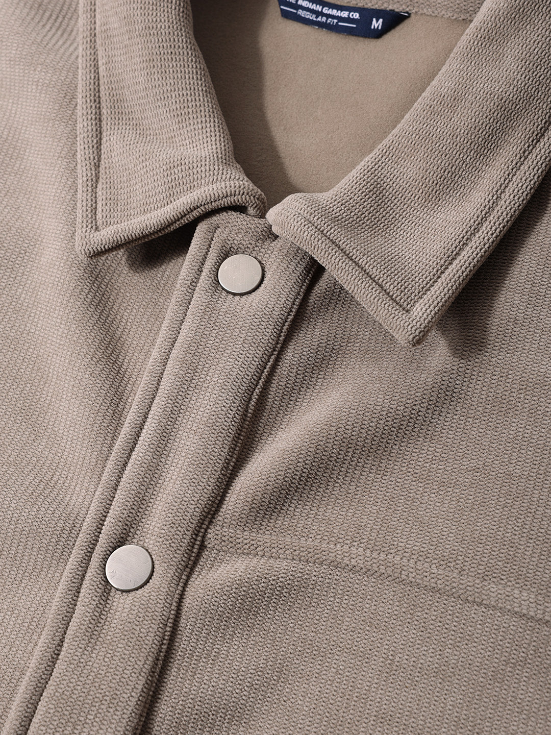 Men's Grey Regular Fit Solid Casual Biker Jacket - Image 3