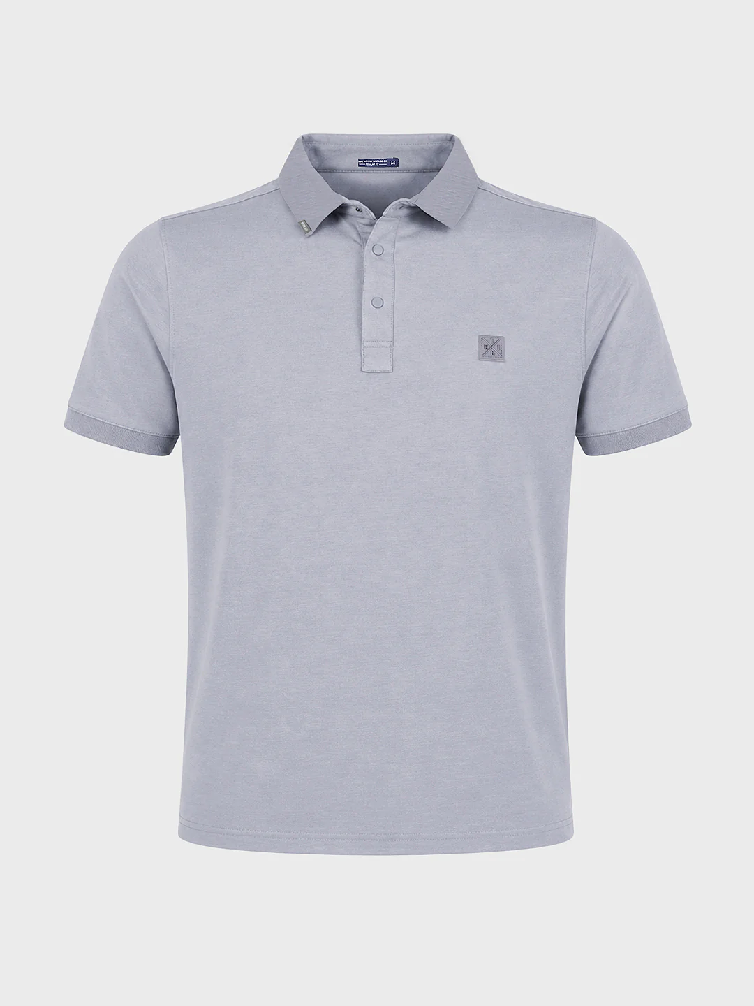 Men's Grey Regular Fit Solid Casual Polo T-Shirts - Image 6