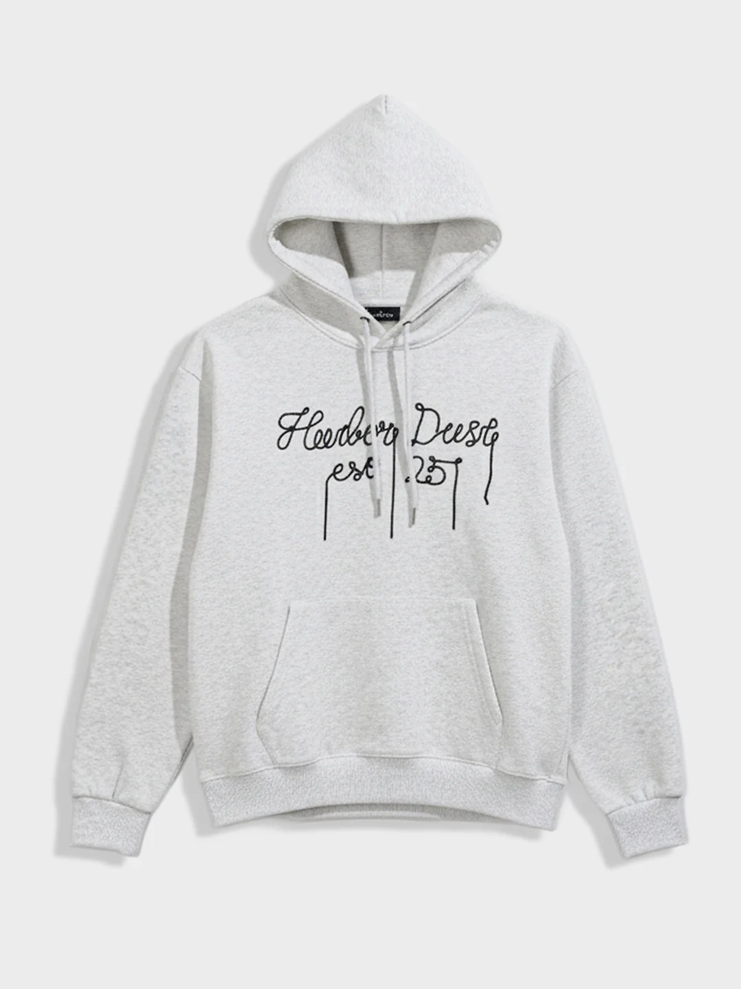 Men's Grey Relaxed Fit Embroided Casual Sweatshirt - Image 4