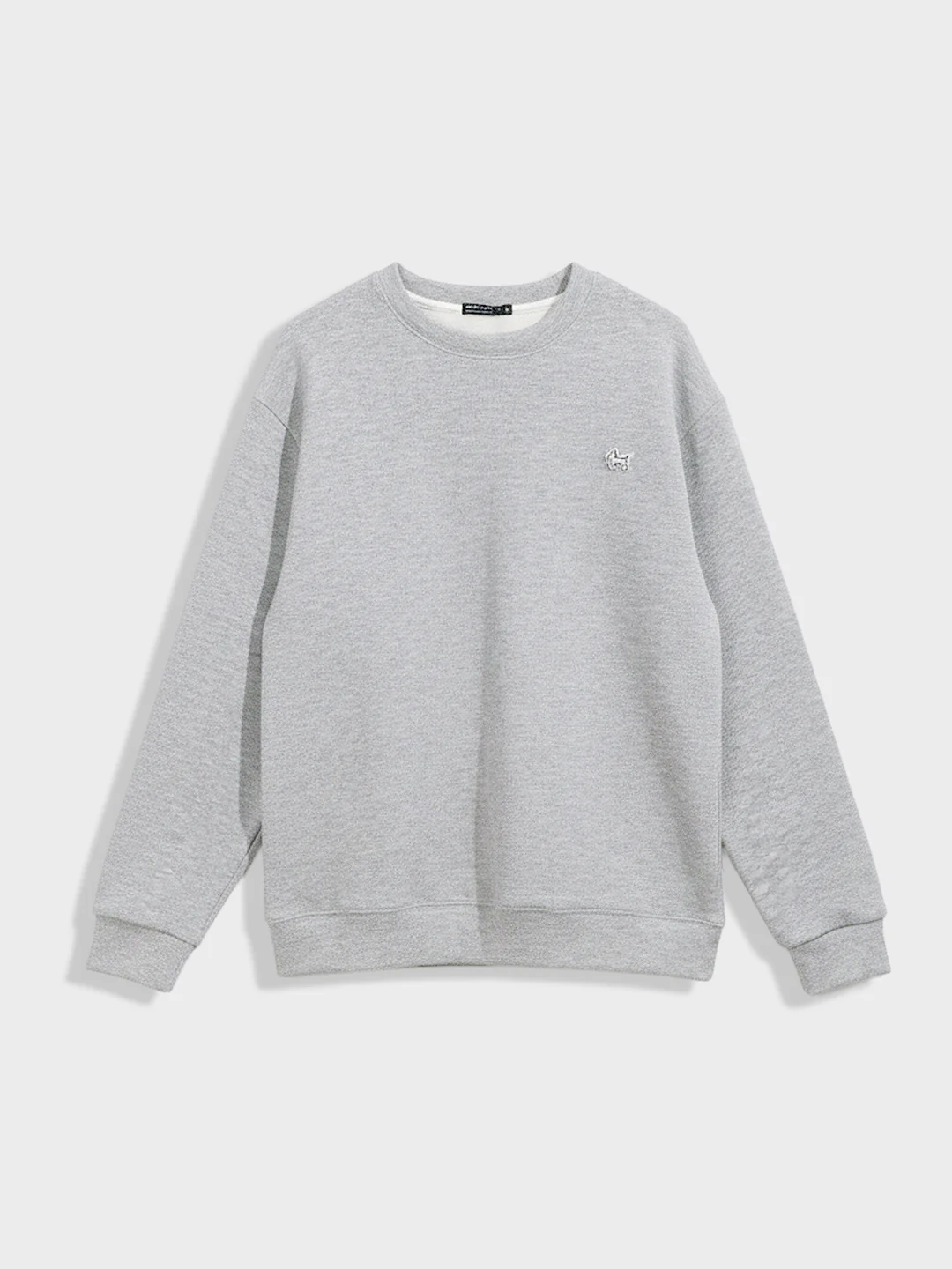 Men's Grey Relaxed Fit Embroided Casual Sweatshirt - Image 4