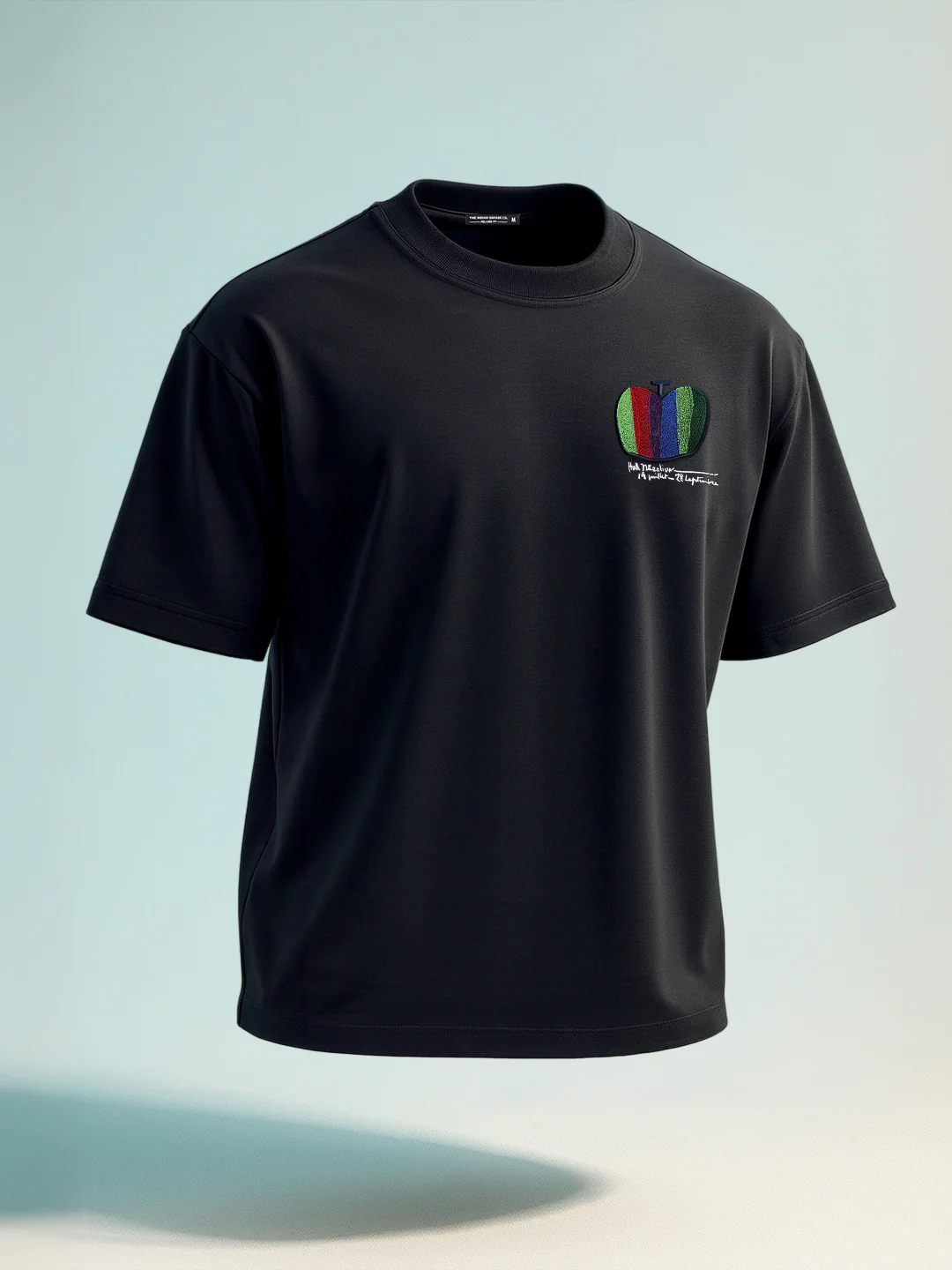 Men's Grey Relaxed Fit Embroided 240 GSM Casual T-Shirt - Image 10