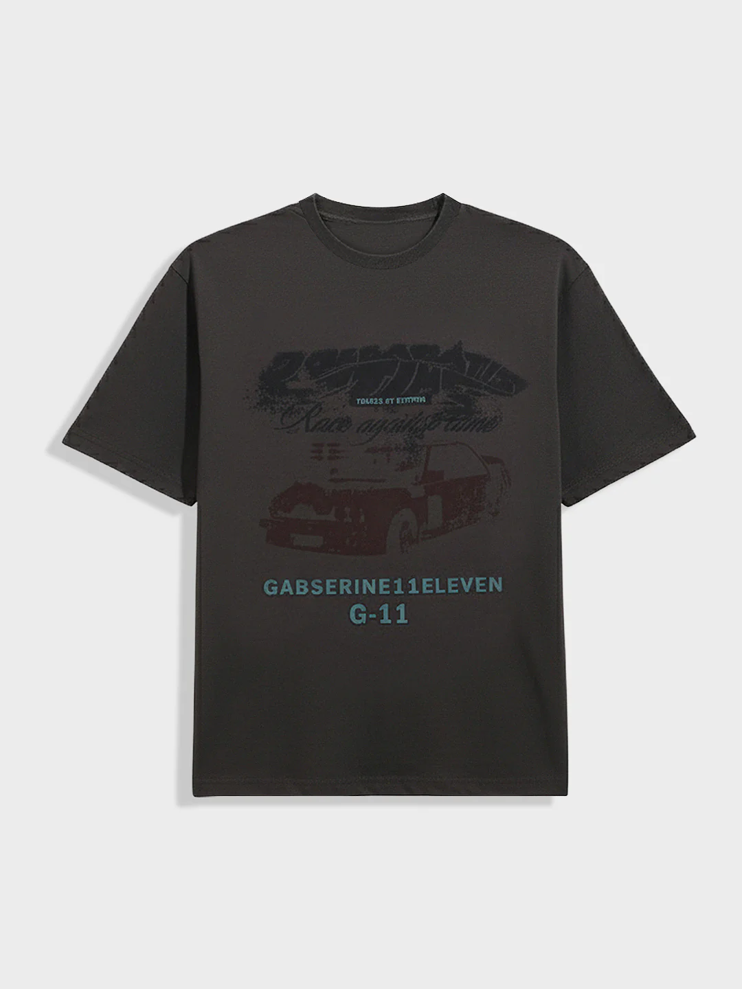 Men's Grey Relaxed Fit Graphic Printed 240 GSM Casual T-Shirt - Image 3