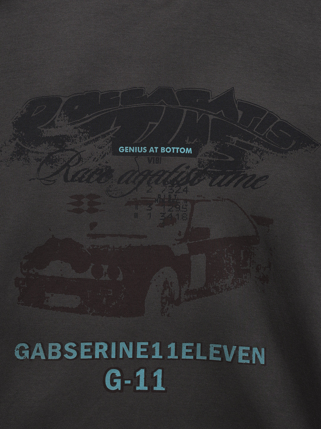 Men's Grey Relaxed Fit Graphic Printed 240 GSM Casual T-Shirt - Image 5