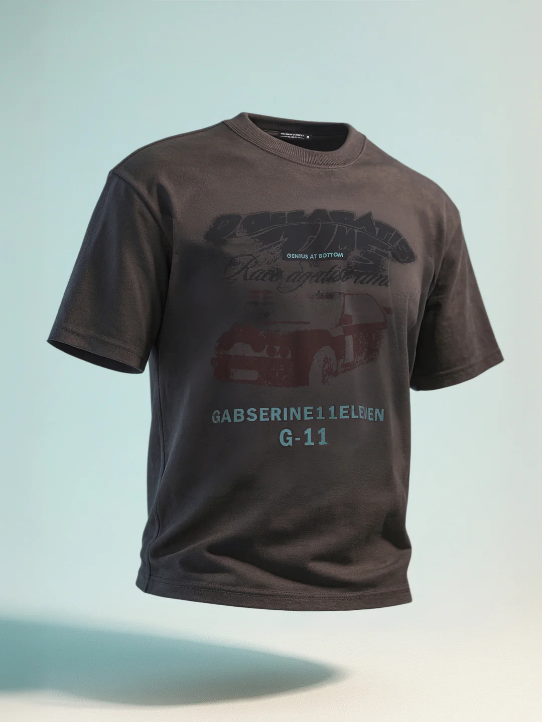 Men's Grey Relaxed Fit Graphic Printed 240 GSM Casual T-Shirt - Image 9