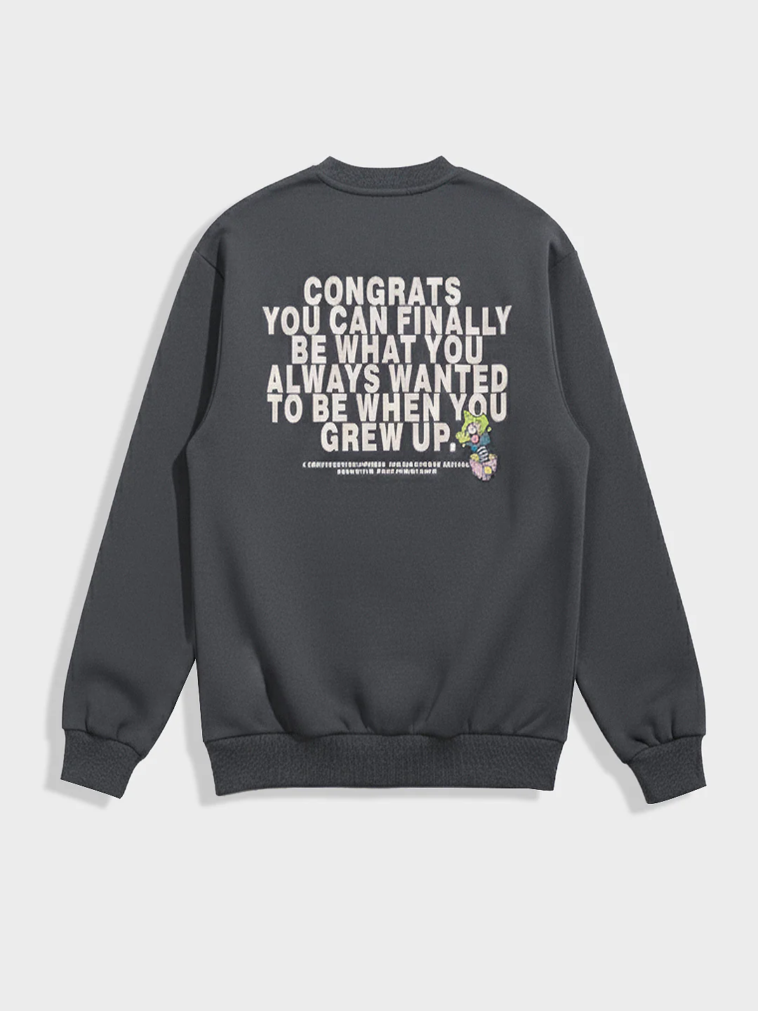 Men's Grey Relaxed Fit Graphic Printed Casual Sweatshirt - Image 5