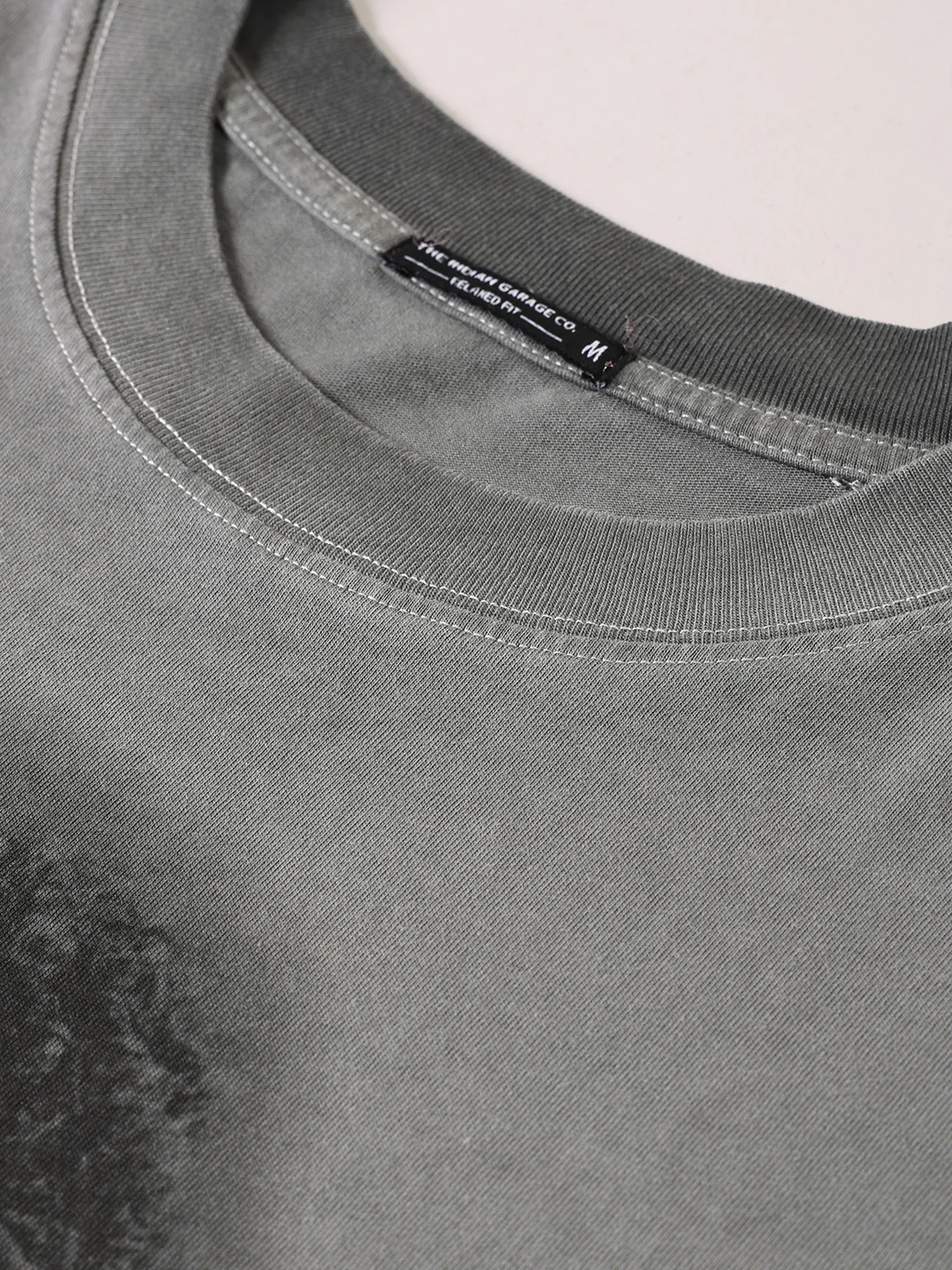 Men's Grey Relaxed Fit Graphic Printed 240 GSM Street Wear T-Shirt - Image 3