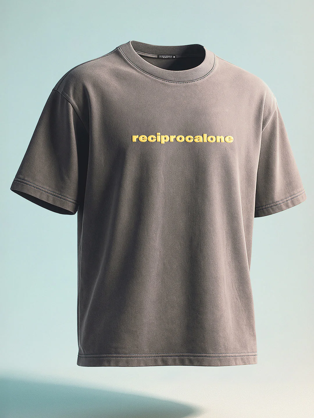 Men's Grey Relaxed Fit Graphic Printed 240 GSM Street Wear T-Shirt - Image 6