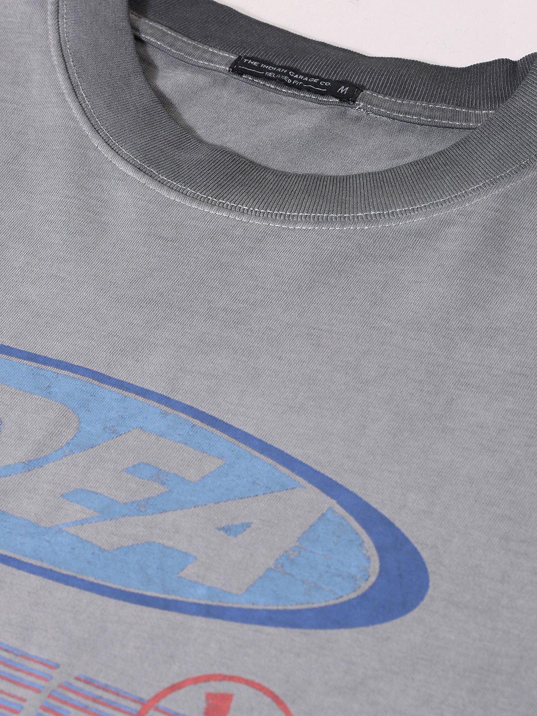 Men's Grey Relaxed Fit Graphic Printed 240 GSM Street Wear T-Shirt - Image 3