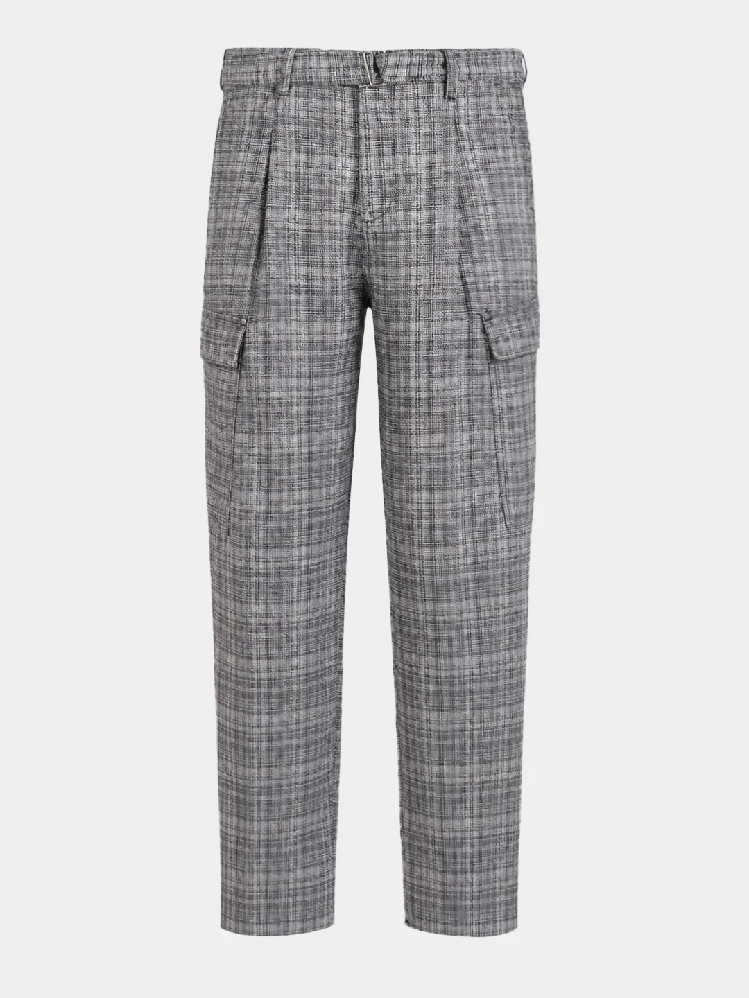 Men's Grey Relaxed Fit Solid Casual Cargo - Image 7