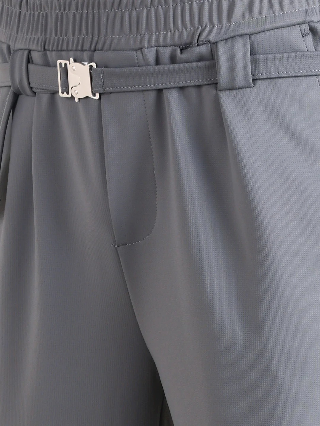 Men's Grey Relaxed Staright Fit Solid Casual Trousers - Image 3