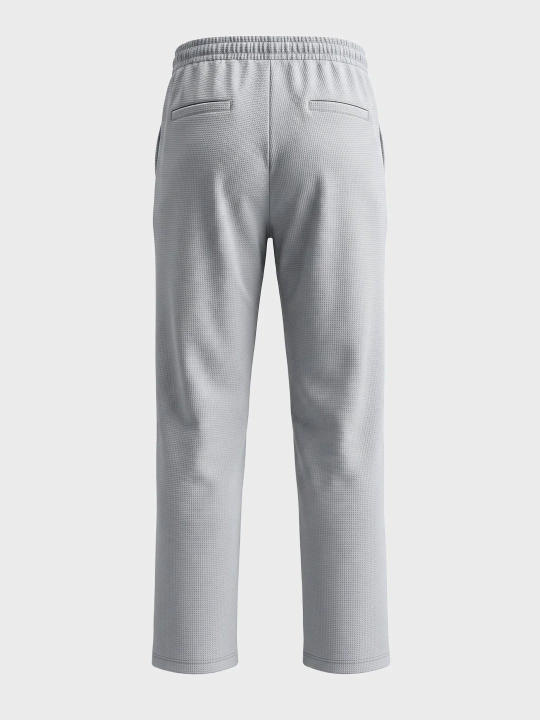 Men's Grey Relaxed Straight Fit Solid Casual Trousers - Image 8