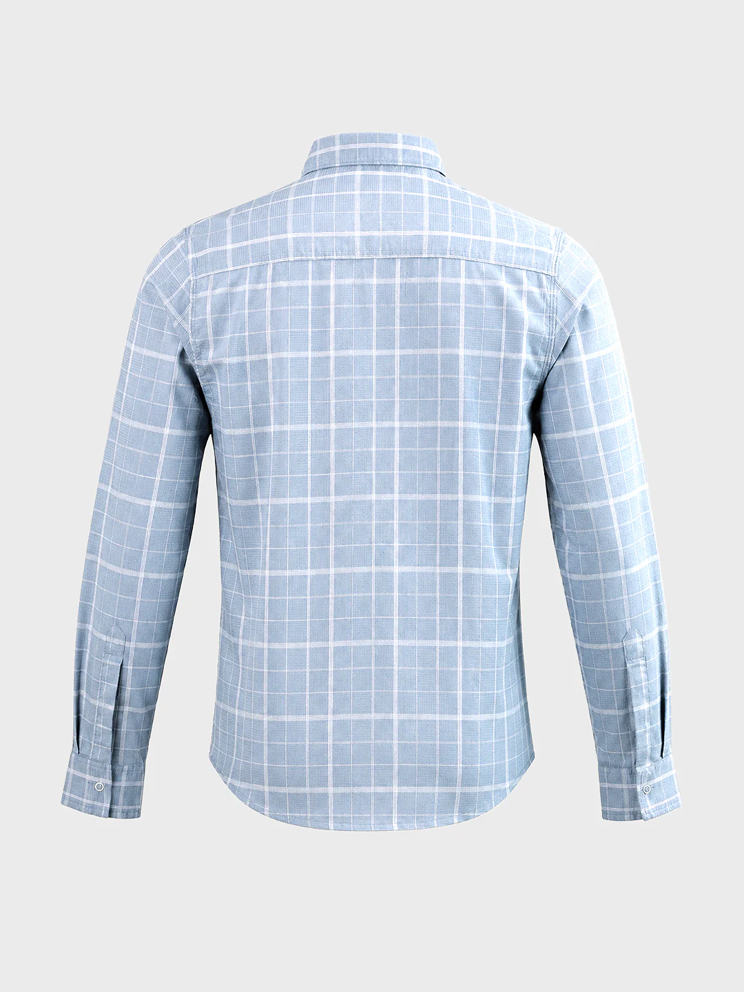Men's Grey Slim Fit Checkered Casual Shirt - Image 7