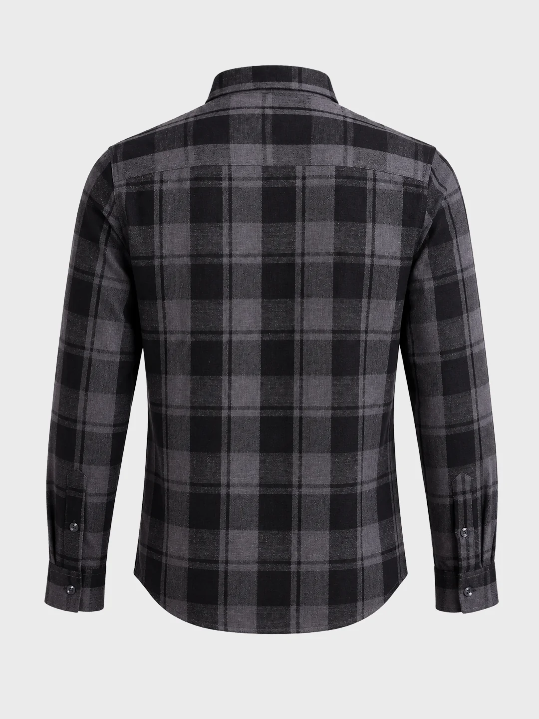 Men's Grey Slim Fit Checkered Casual Shirt - Image 7