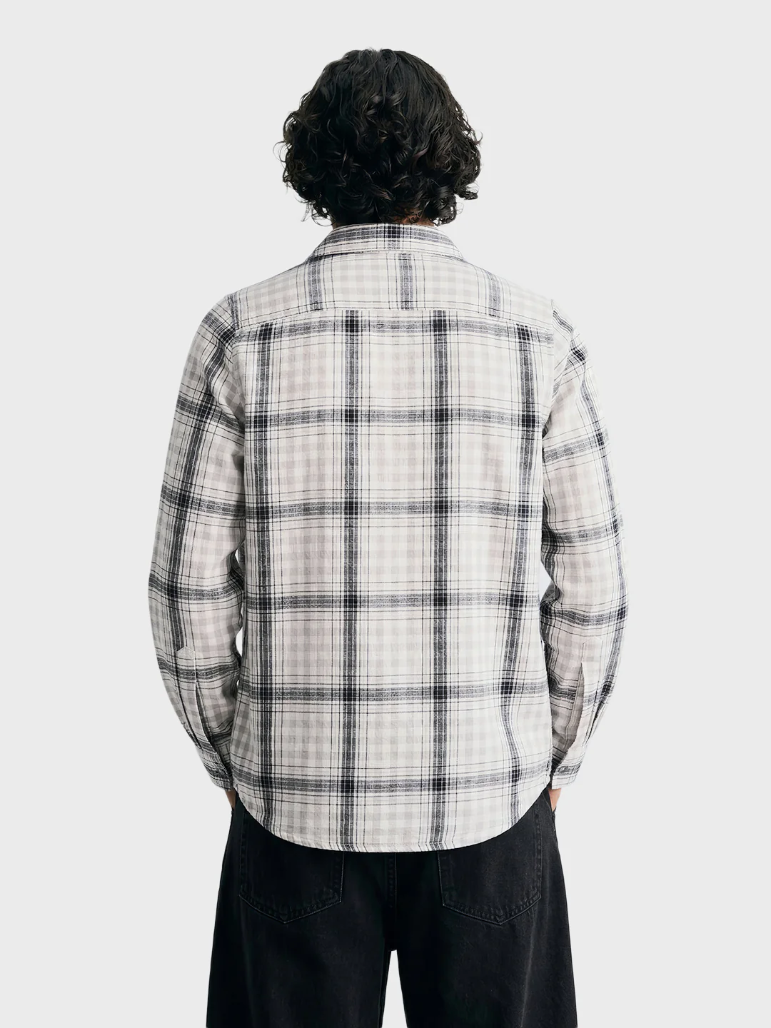 Men's Grey Slim Fit Checkered Casual Shirt - Image 5