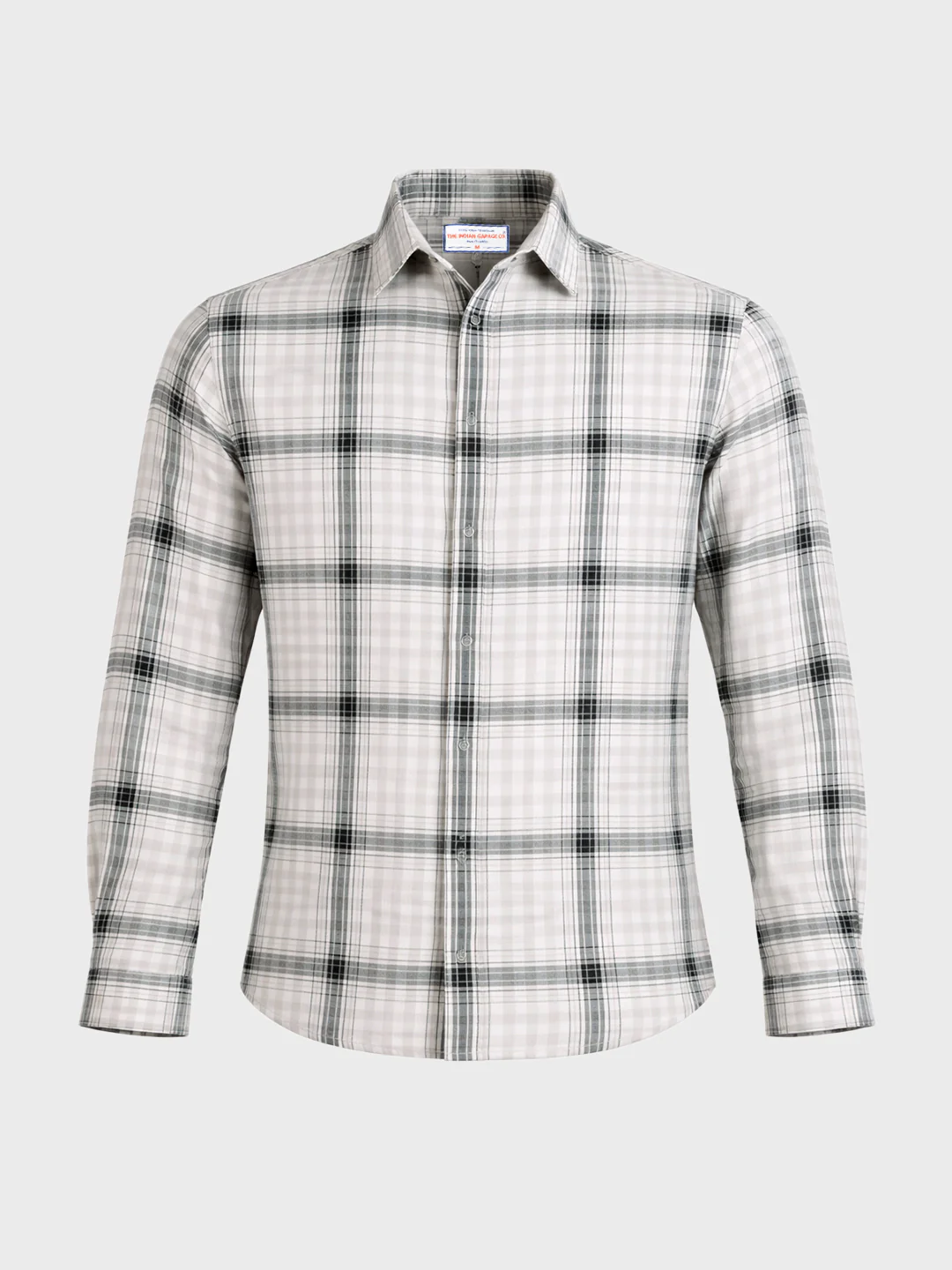 Men's Grey Slim Fit Checkered Casual Shirt - Image 6
