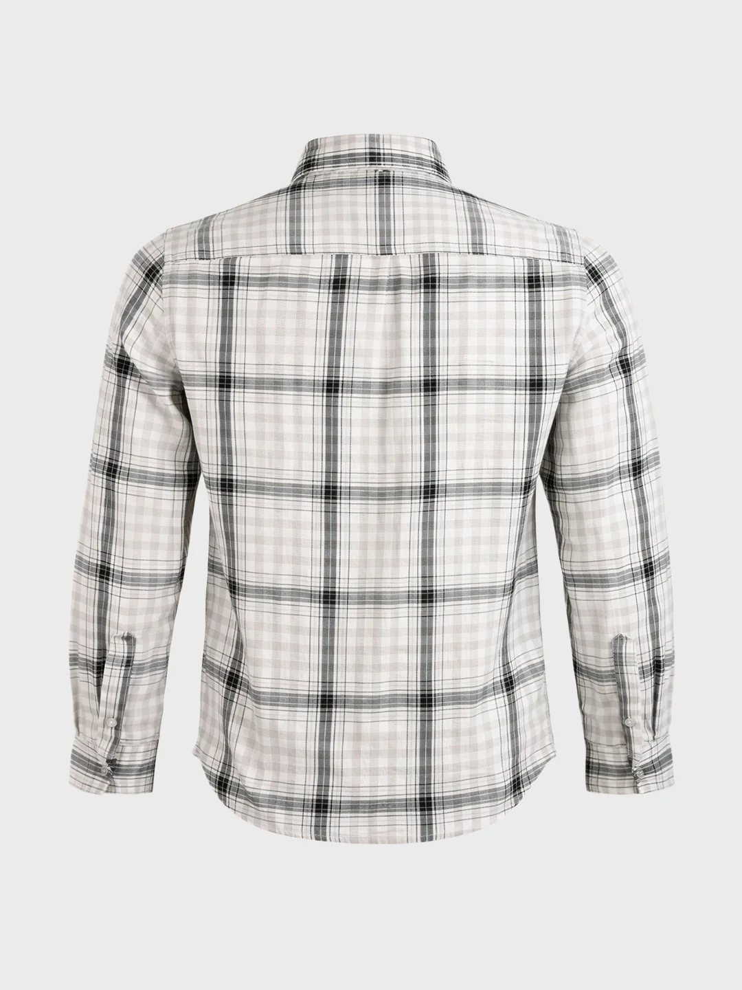 Men's Grey Slim Fit Checkered Casual Shirt - Image 7
