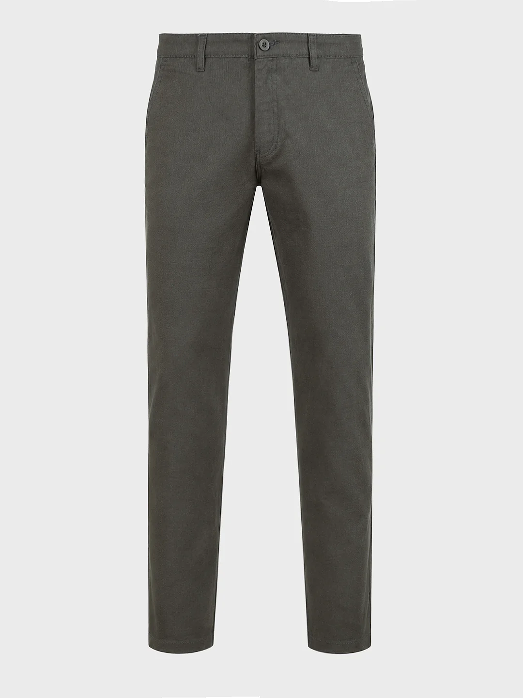 Men's Olive Slim Fit Solid Casual Chinos - Image 7